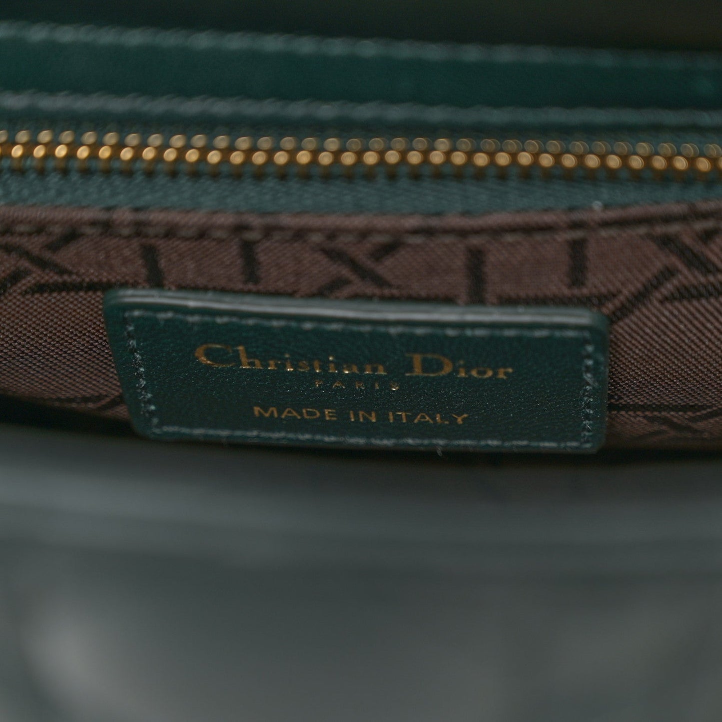 Lambskin Cannage Mini Lady Dior Dark Green