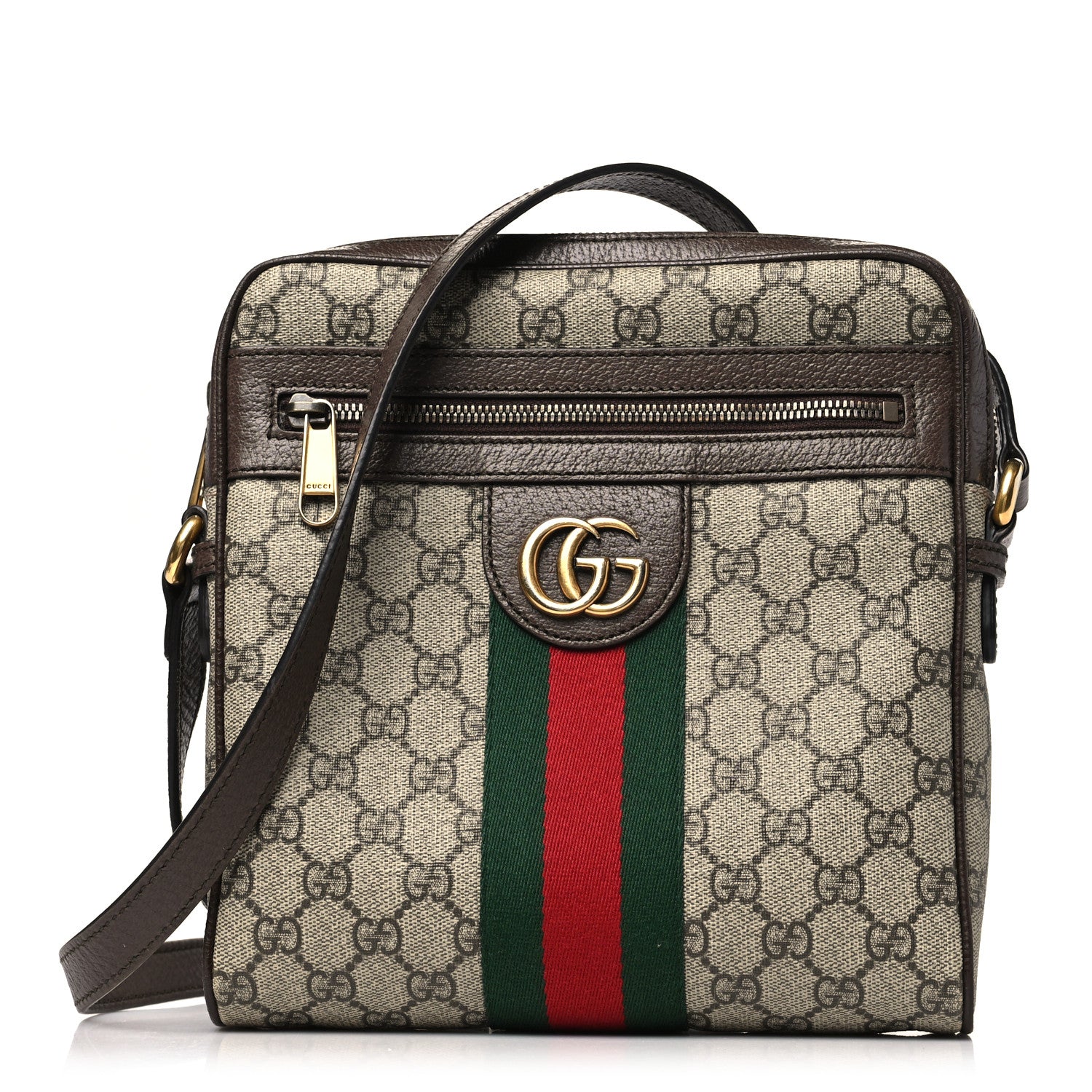 Gucci GG Supreme Monogram Web Small Ophidia Messenger Bag Brown 1 of 10