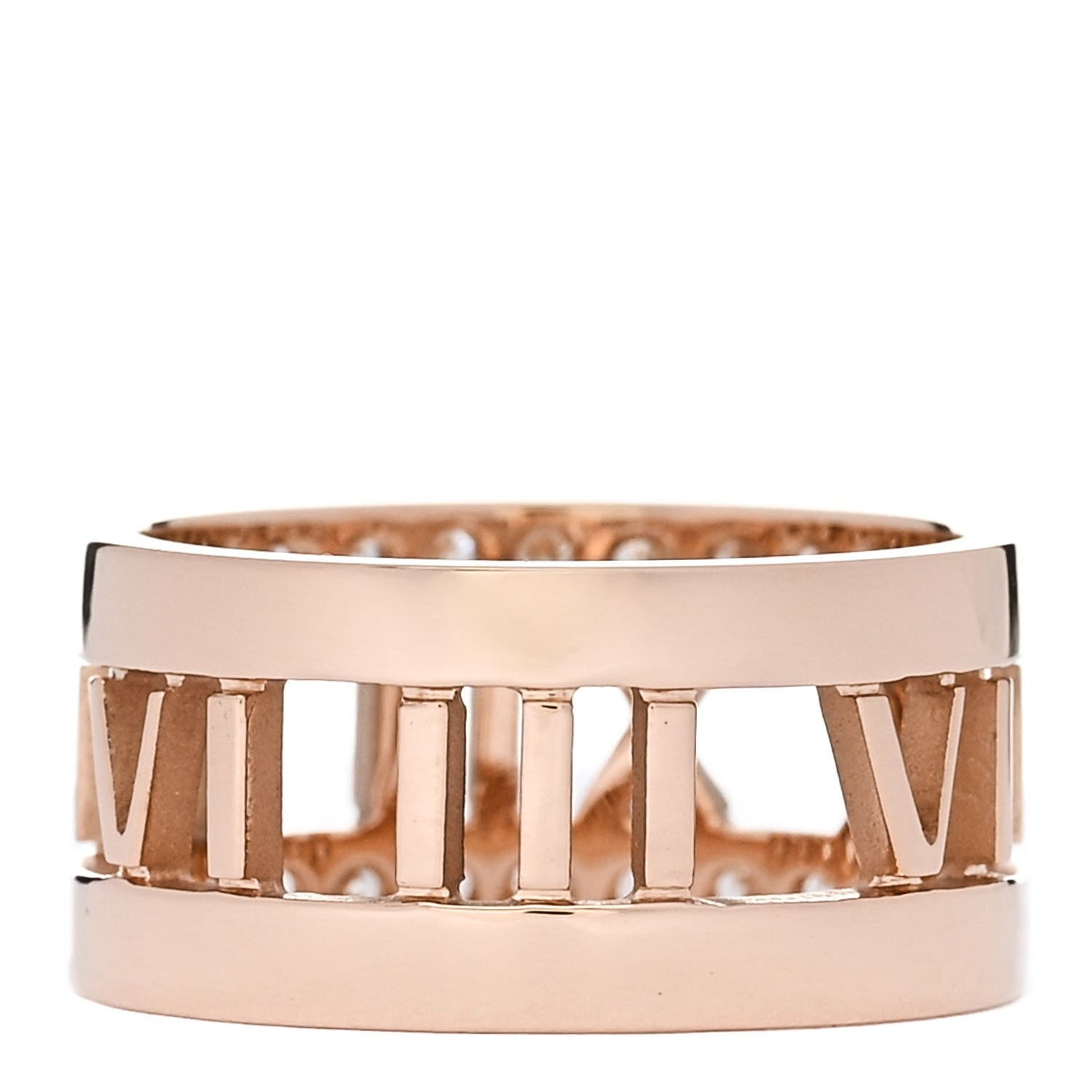 18K Rose Gold Diamond Wide Atlas Open Ring 48 4.5