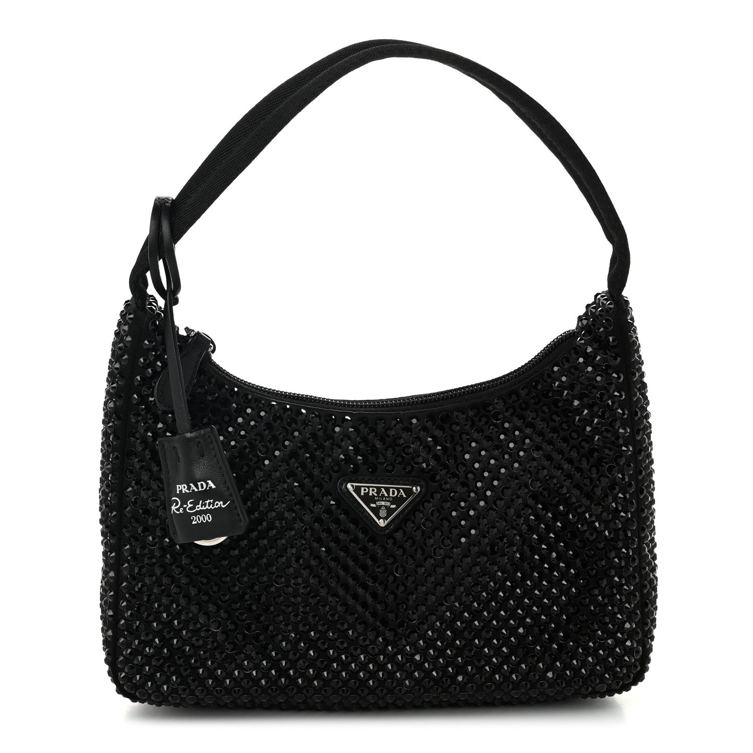 Prada Satin Crystal Mini Re-Edition 2000 Bag Black 1971137