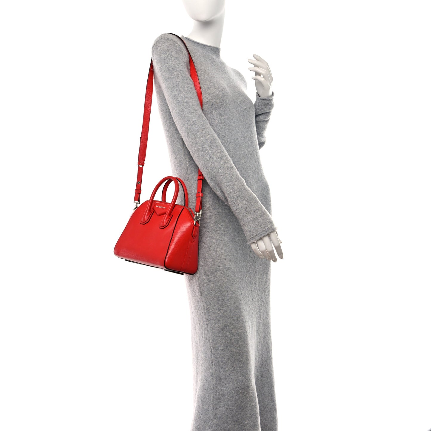 Sugar Goatskin Mini Antigona Pop Red