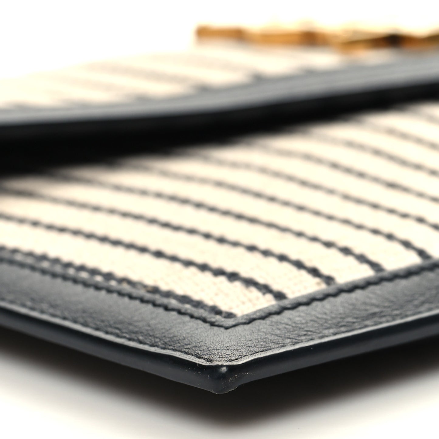 Canvas Striped Uptown Pouch Beige Black