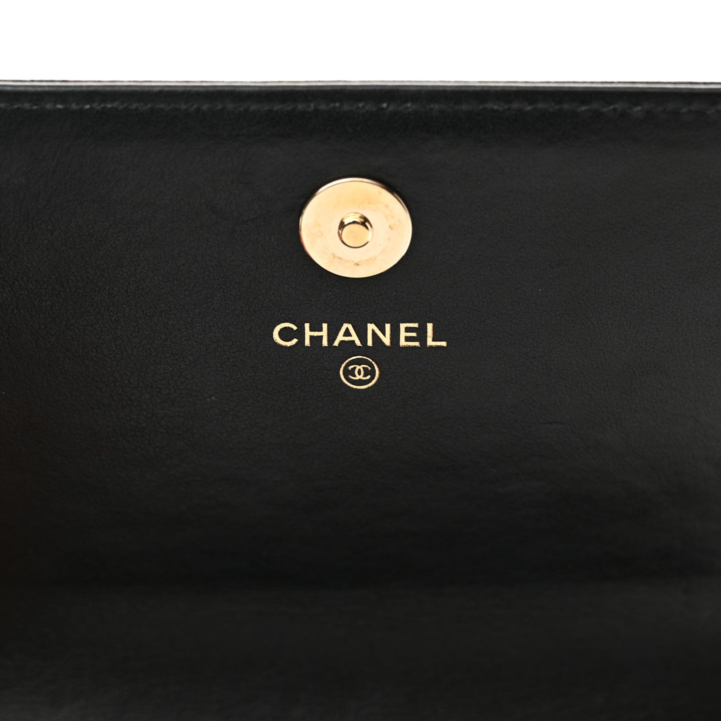 Caviar Chevron Quilted Mini Boy Wallet On Chain WOC Black
