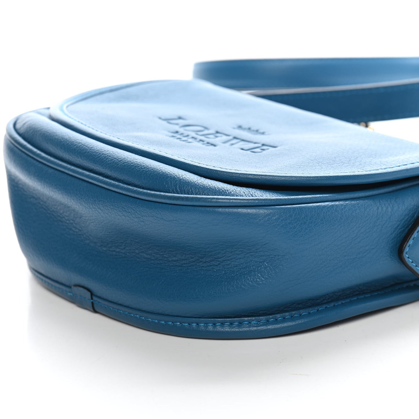 Calfskin Heritage Crossbody Bag Blue