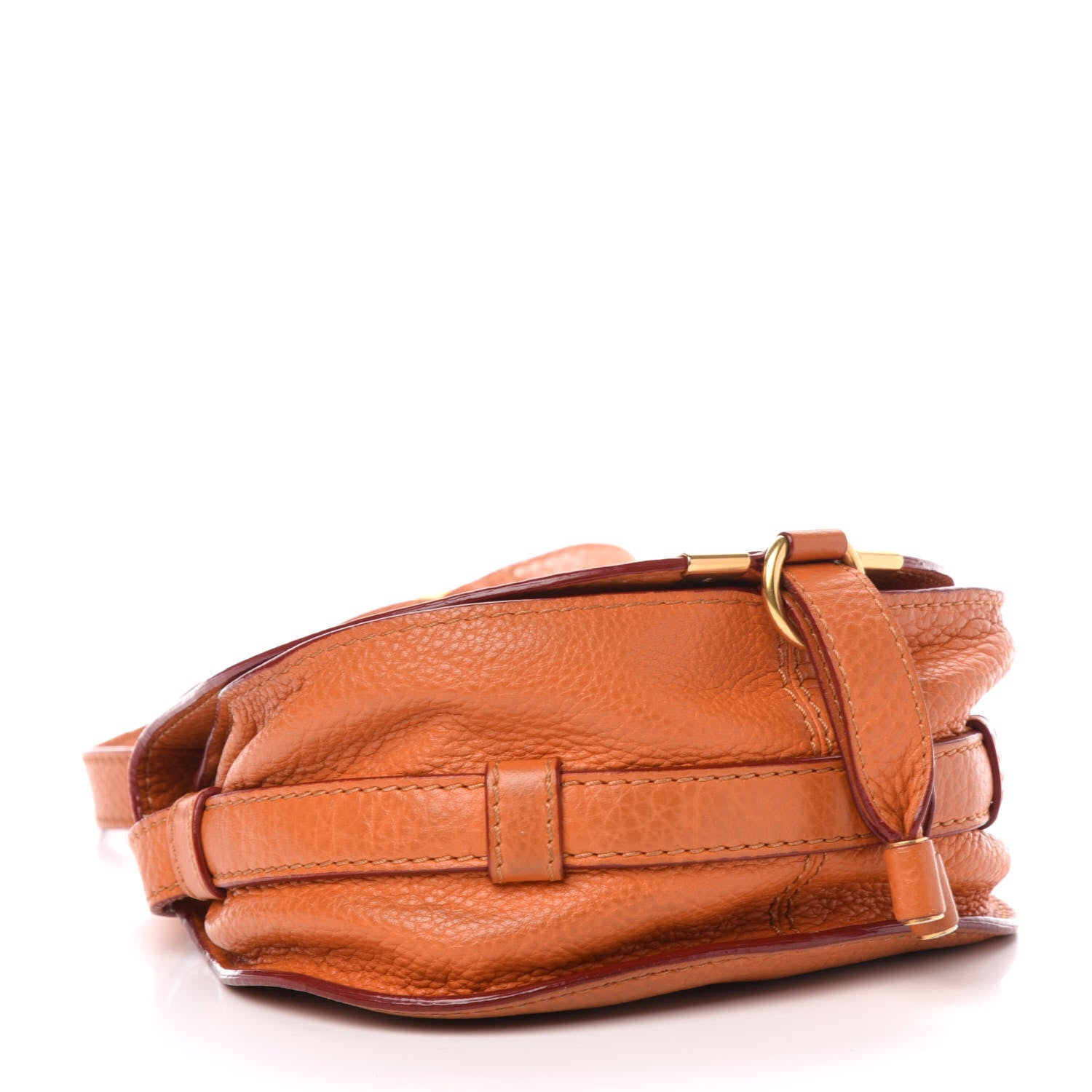 Chloe Calfskin Mini Marcie Round Crossbody Bag Orange 4 of 13