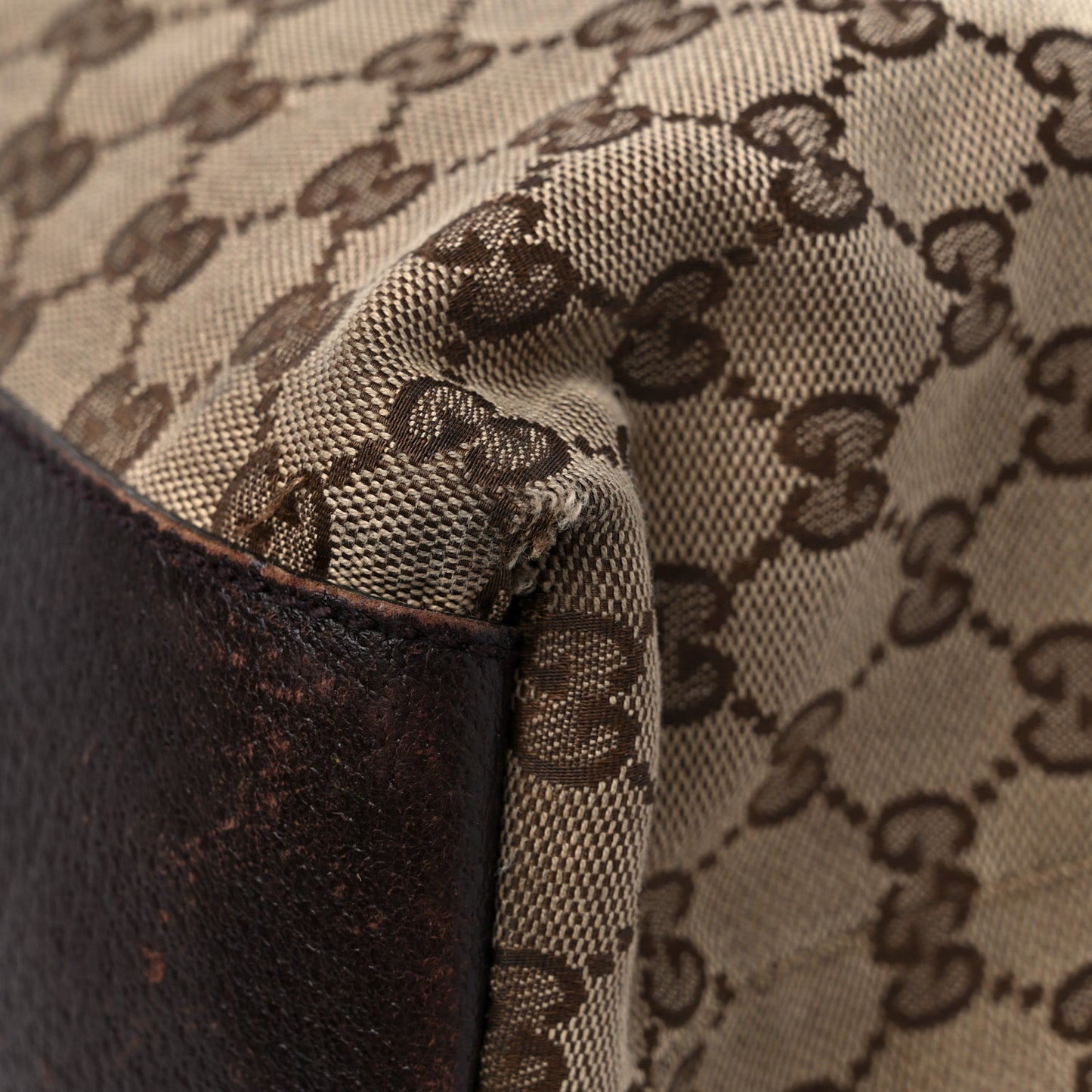 GG Monogram Large Web Handle Vertical Tote Dark Brown