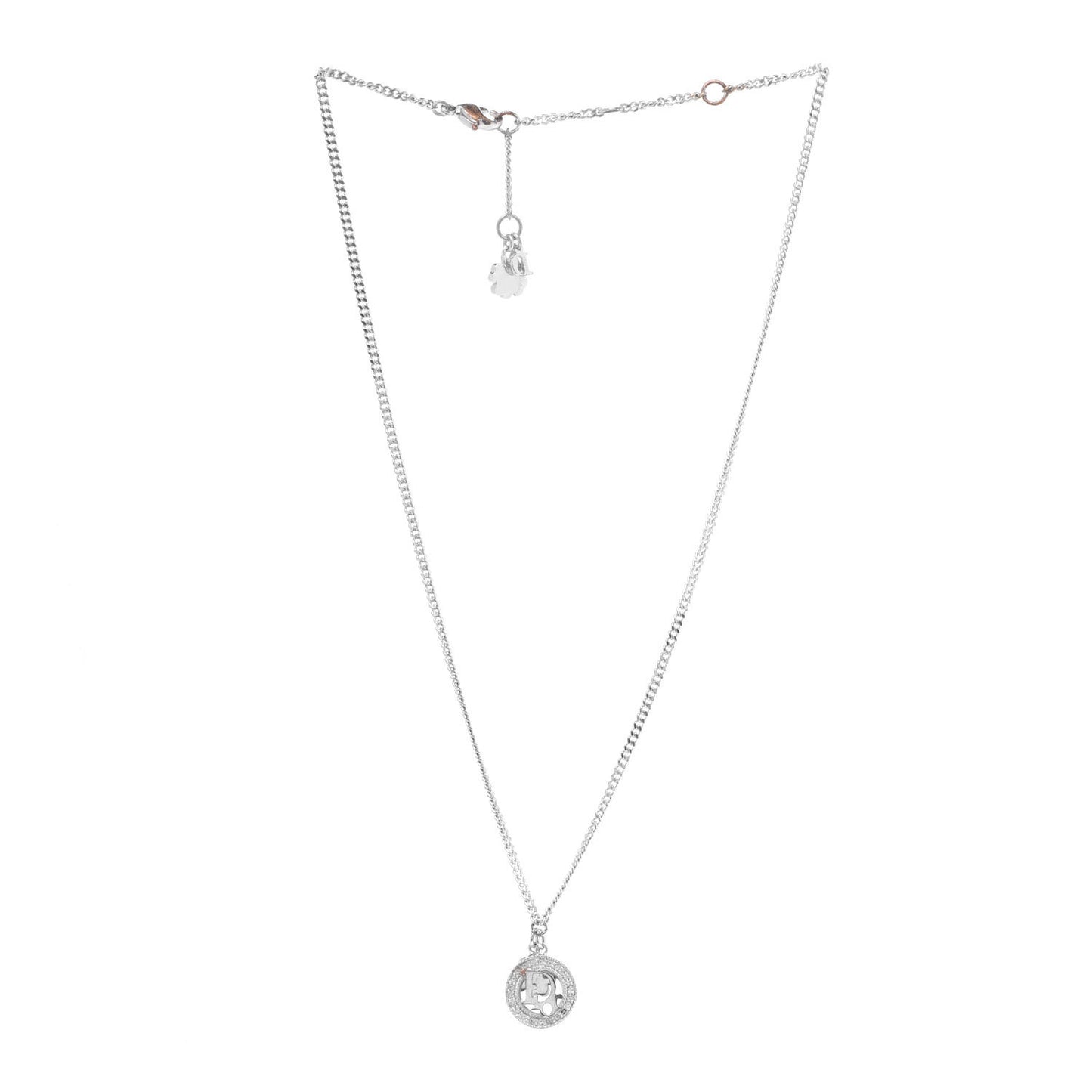 Crystal Logo Necklace Silver