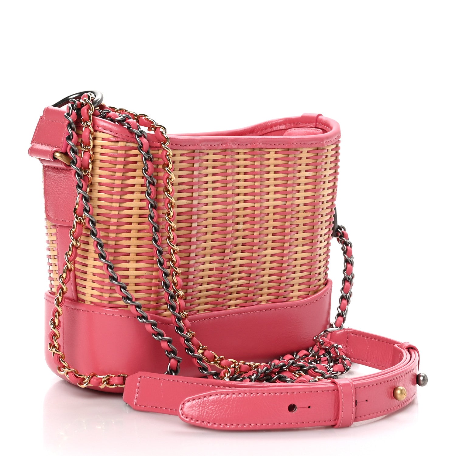 Chanel Rattan Calfskin Small Gabrielle Hobo Beige Pink 3 of 10