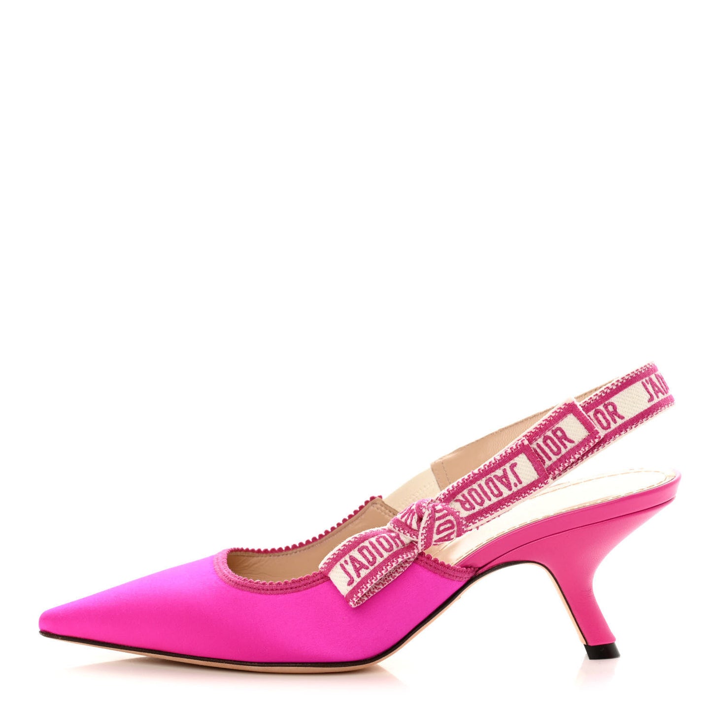 Satin Ribbon Embroidered J'Adior Slingback 65mm Pumps 37.5 Rani Pink