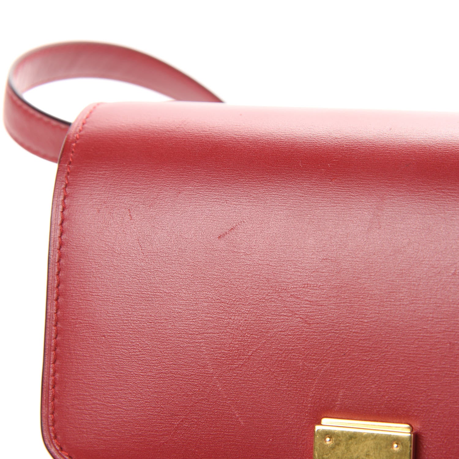 Celine Box Calfskin Small Classic Box Flap Bag Red 14 of 15
