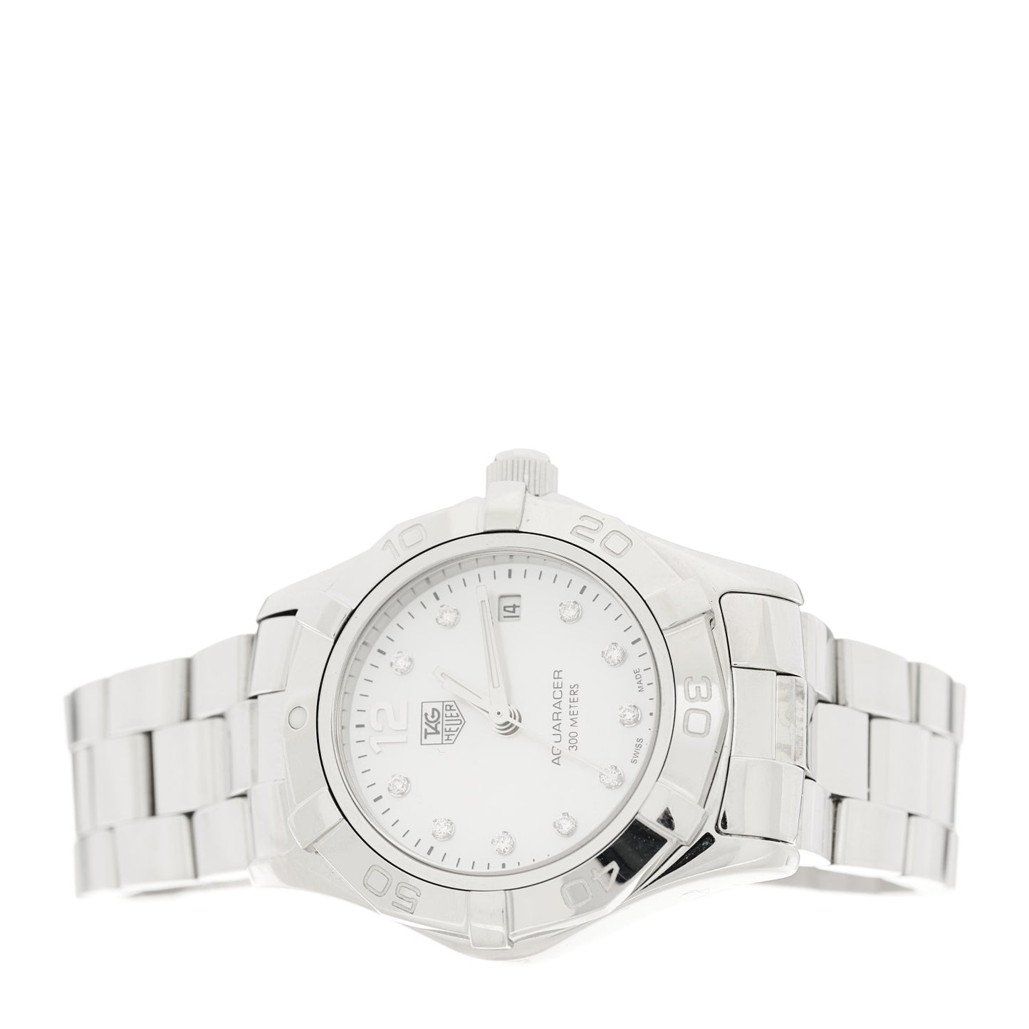 Stainless Steel Diamond Mother of Pearl 27mm Aquaracer Lady Quartz Watch WAF1415