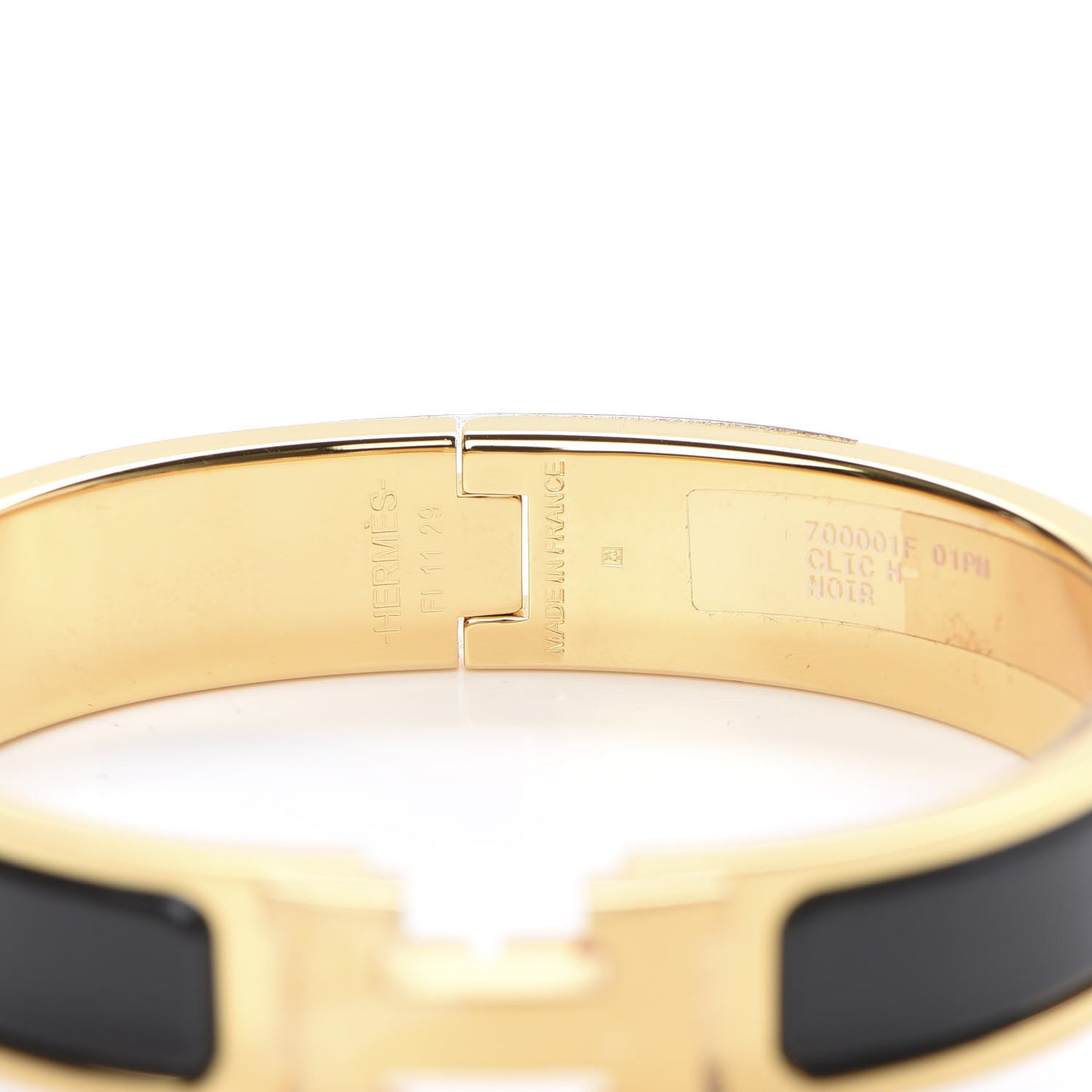Enamel Narrow Clic Clac H Bracelet PM Black