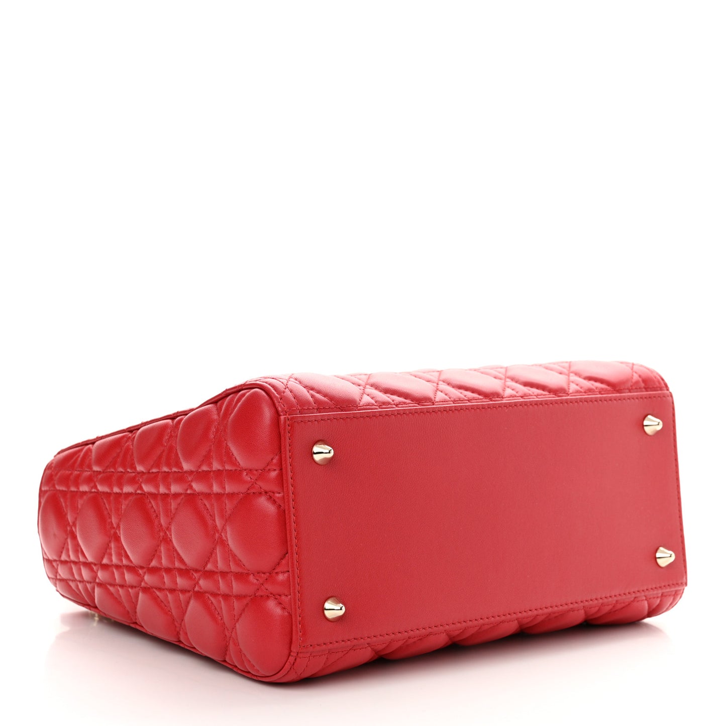 Lambskin Cannage Medium Lady Dior Red