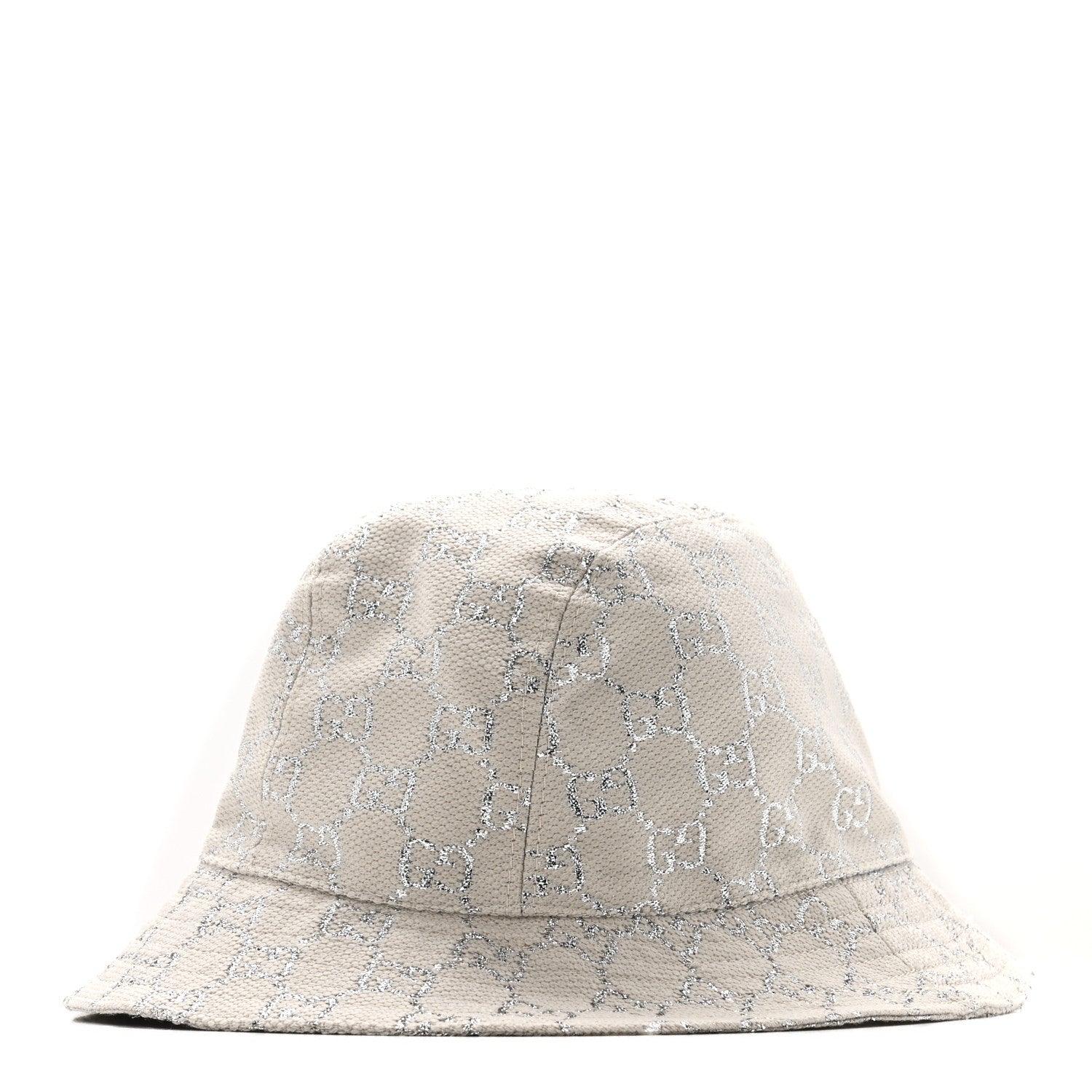 Gucci Canvas Lame GG Monogram Bucket Hat S Silver 1855047