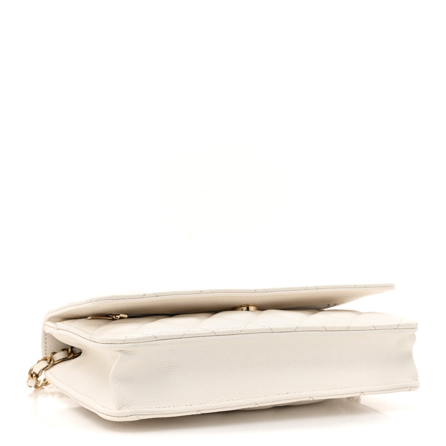 Caviar Quilted Wallet On Chain WOC White
