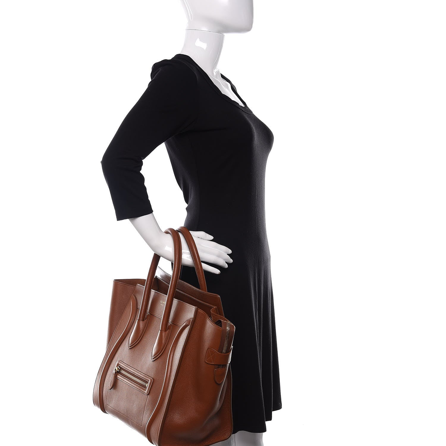 Celine Baby Calfskin Mini Luggage Caramel 2 of 12