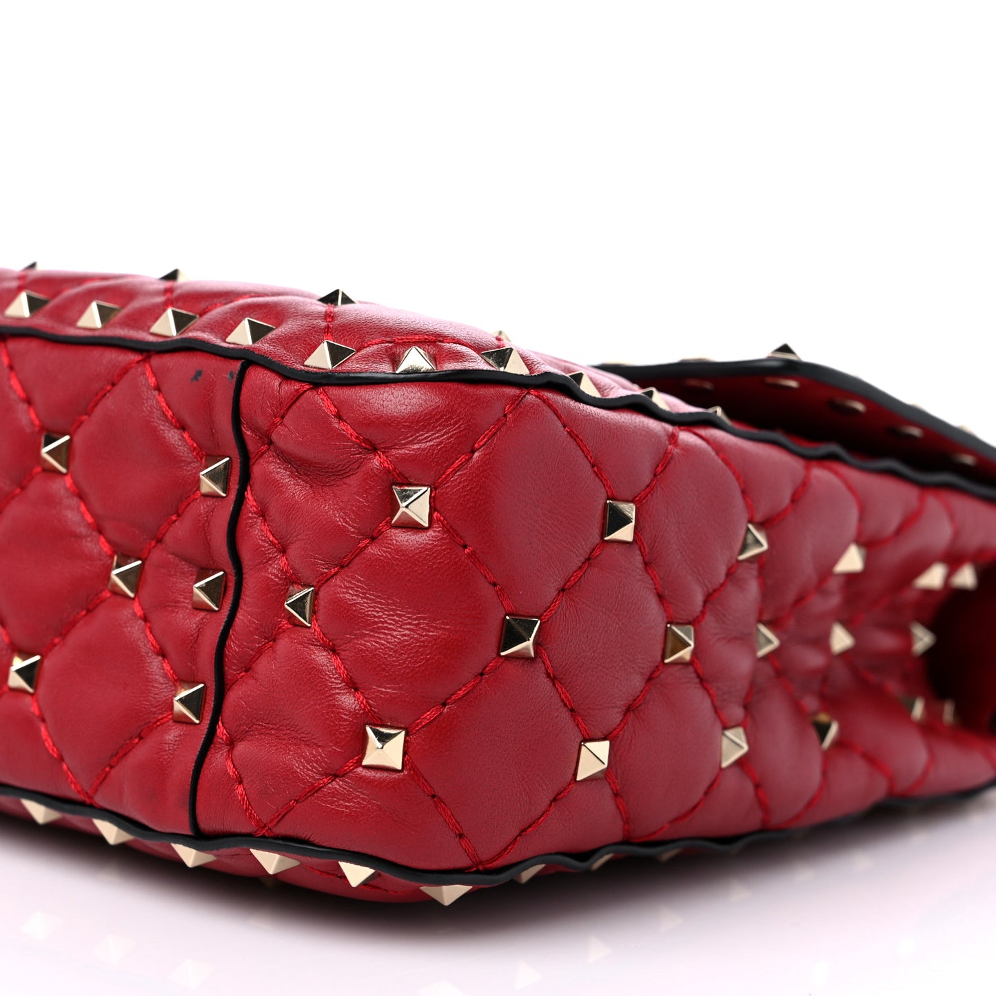 Nappa Medium Rockstud Spike Shoulder Bag Rosso Valentino