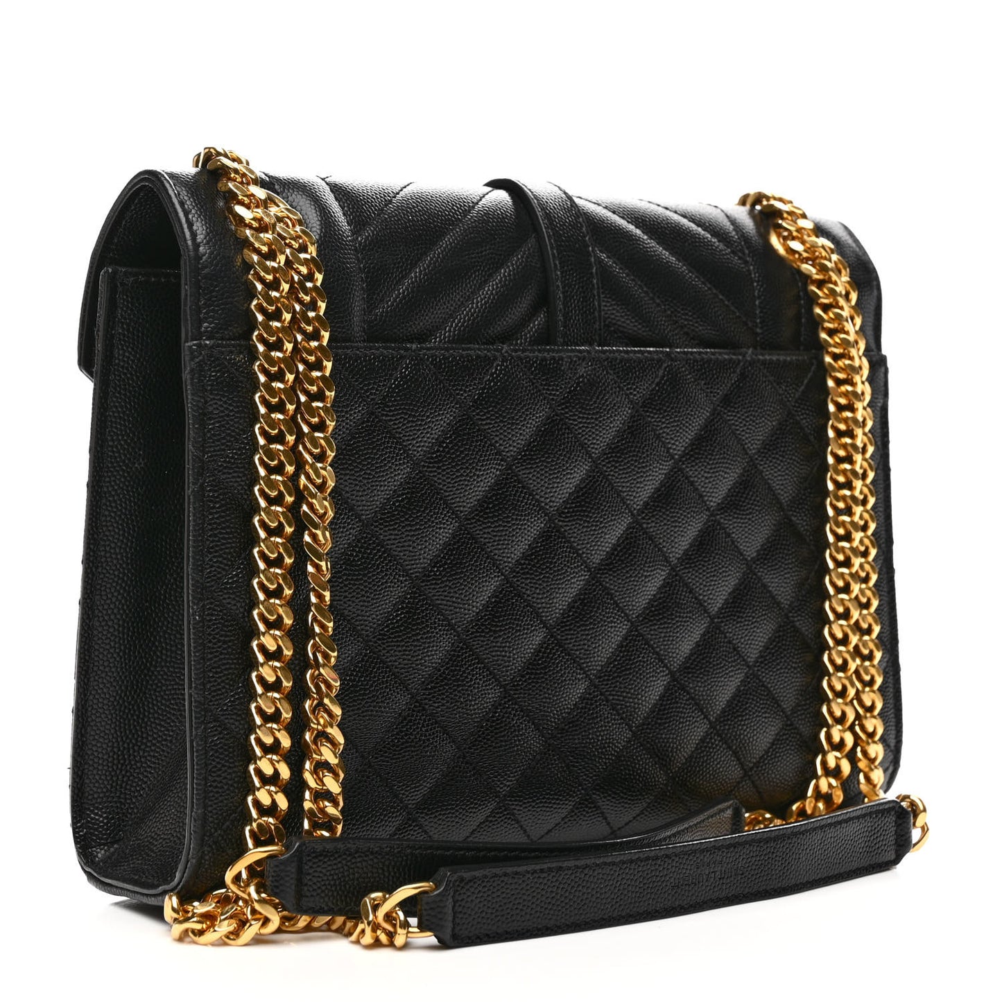 Grain De Poudre Textured Mixed Matelasse Triquilt Medium Monogram Satchel Black