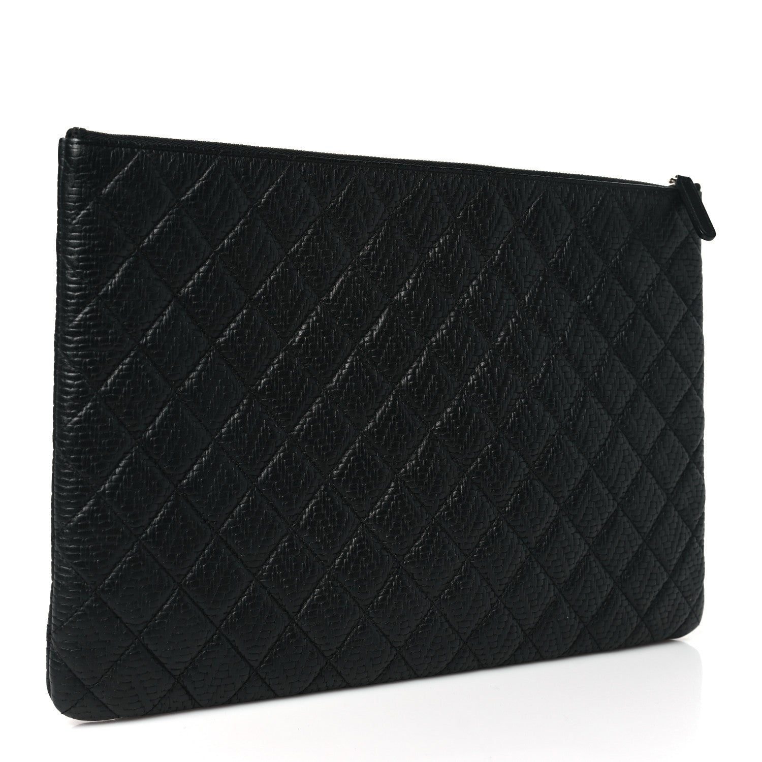 Chanel Calfskin Braided Large Cosmetic Case Black 3 of 10
