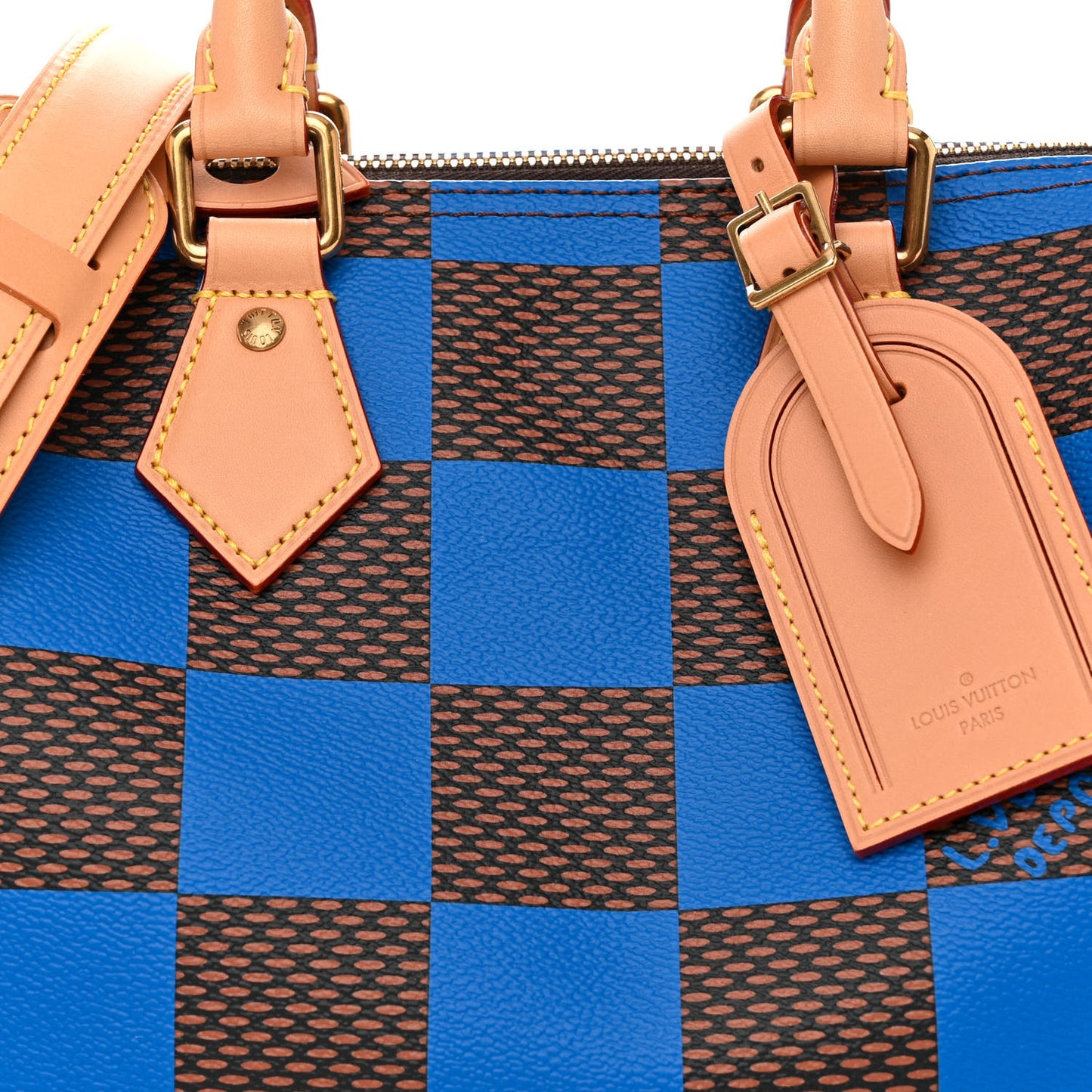 Damier Pop Speedy Bandouliere 25 Blue