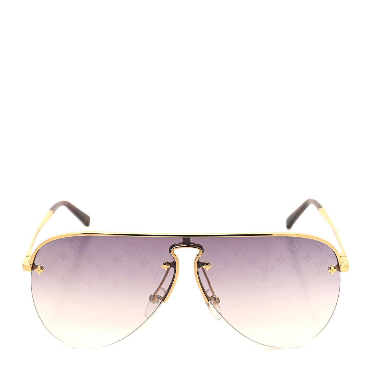 LOUIS VUITTON Grease Mask Sunglasses Z1470U Gold