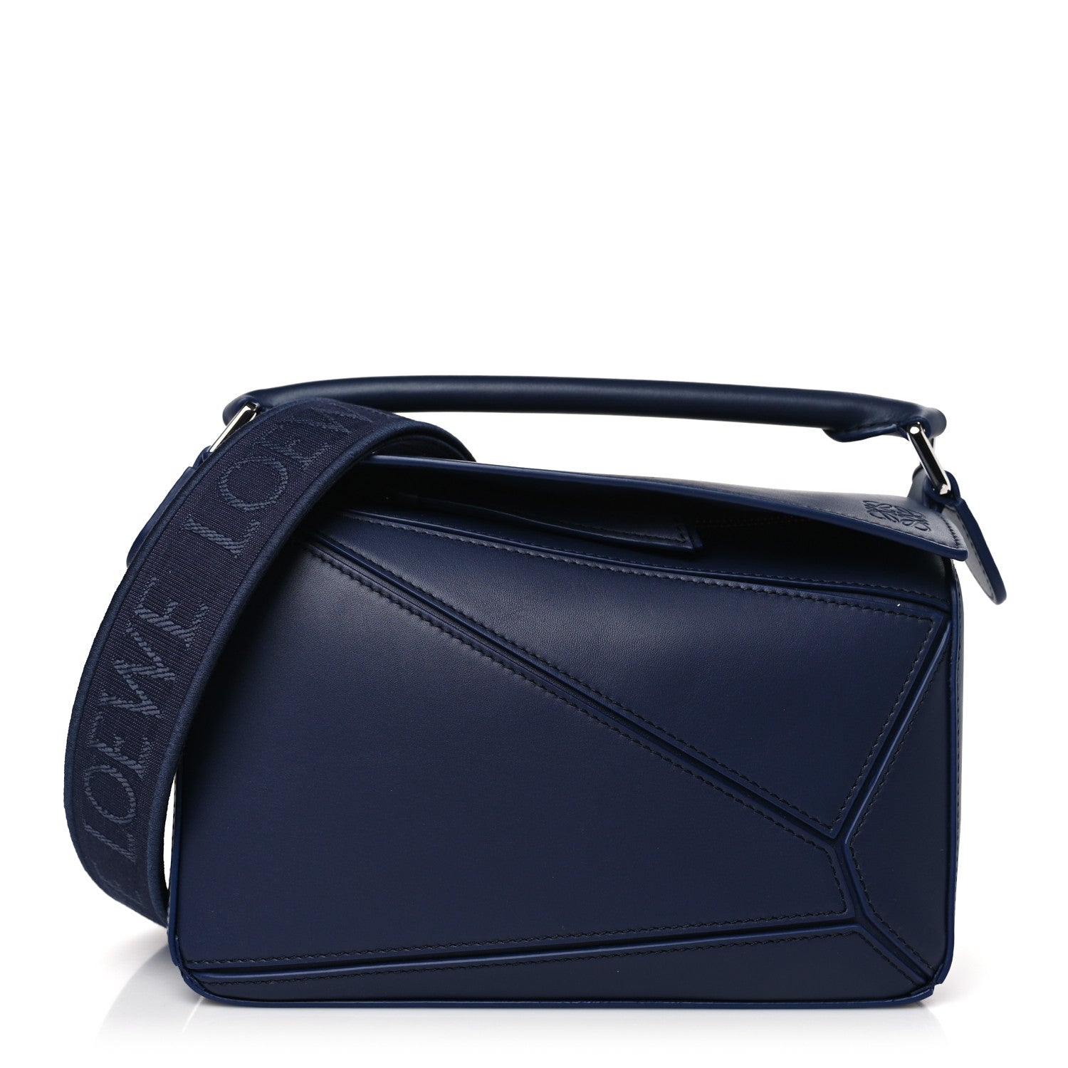 Loewe Satin Calfskin Small Puzzle Bag Abyss Blue 1457084
