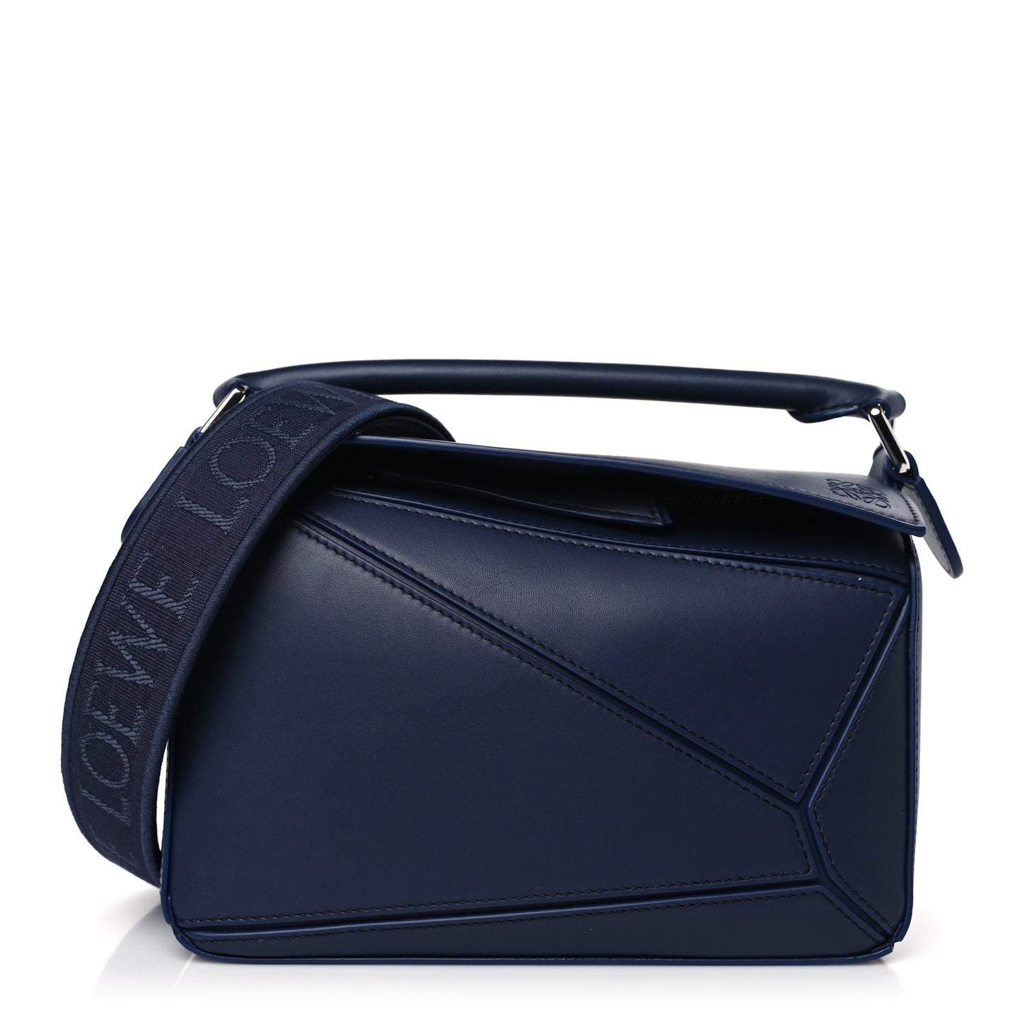 Satin Calfskin Small Puzzle Bag Abyss Blue