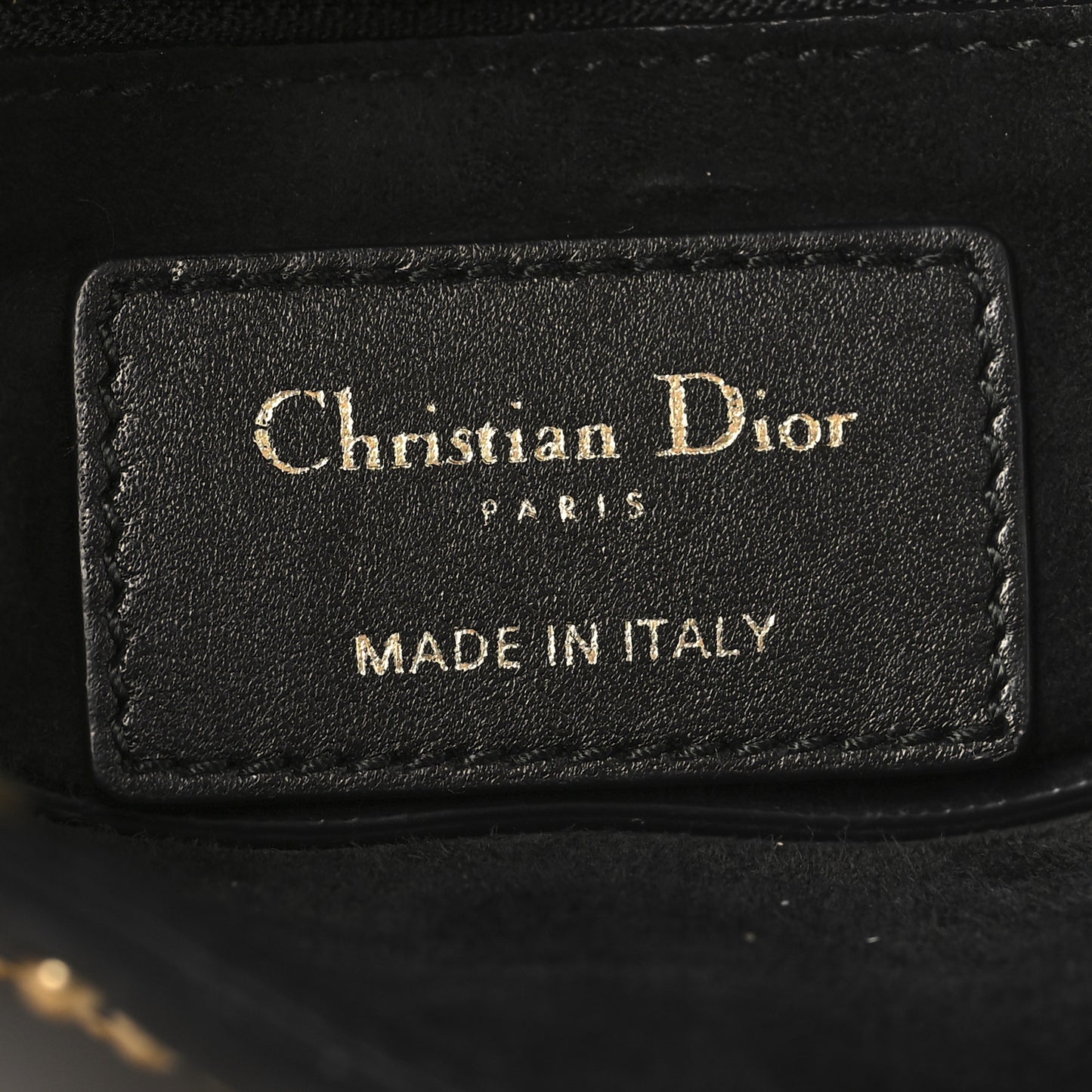 Lambskin Studded Mini Supple Lady Dior Black