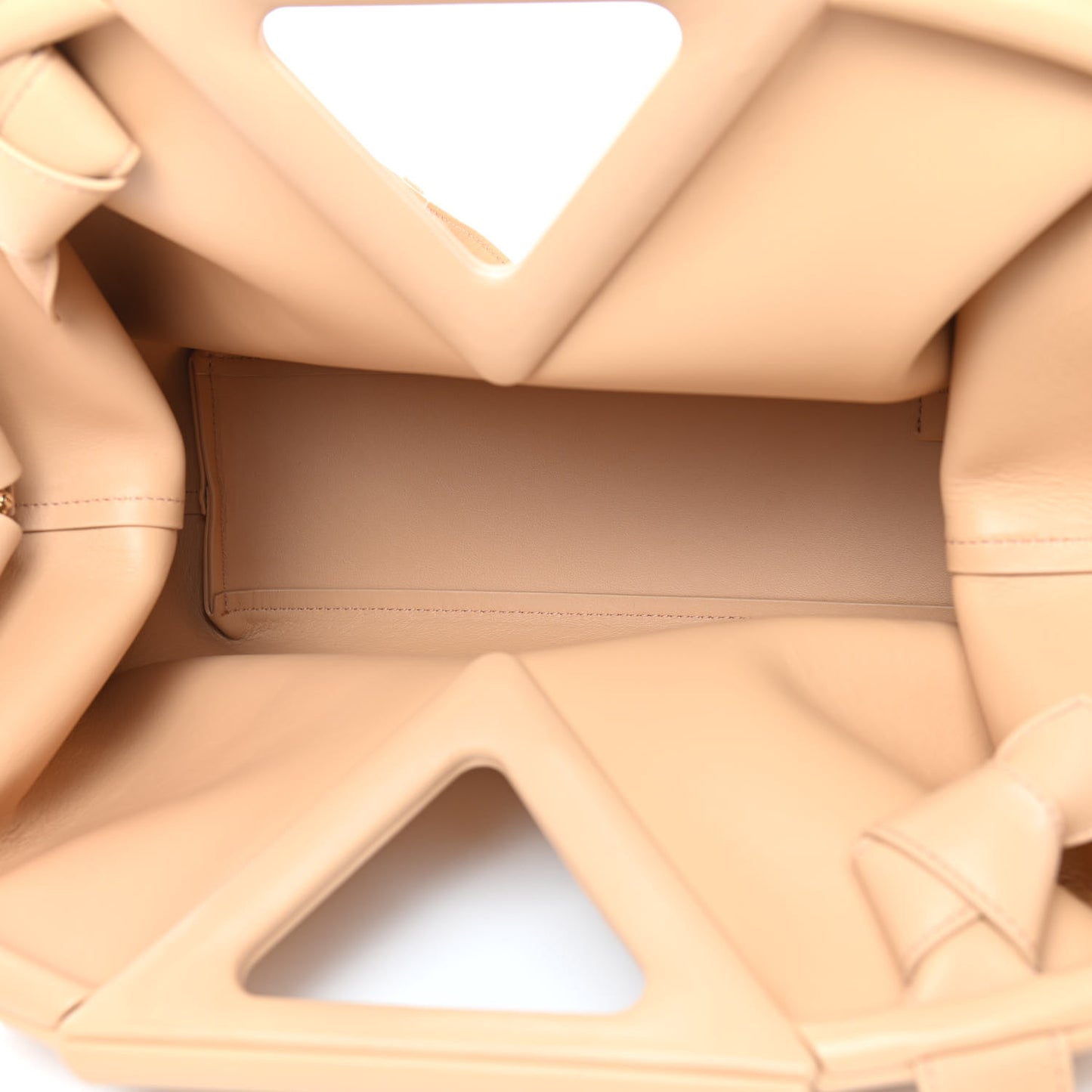 Calfskin Medium The Point Triangle Bag Almond