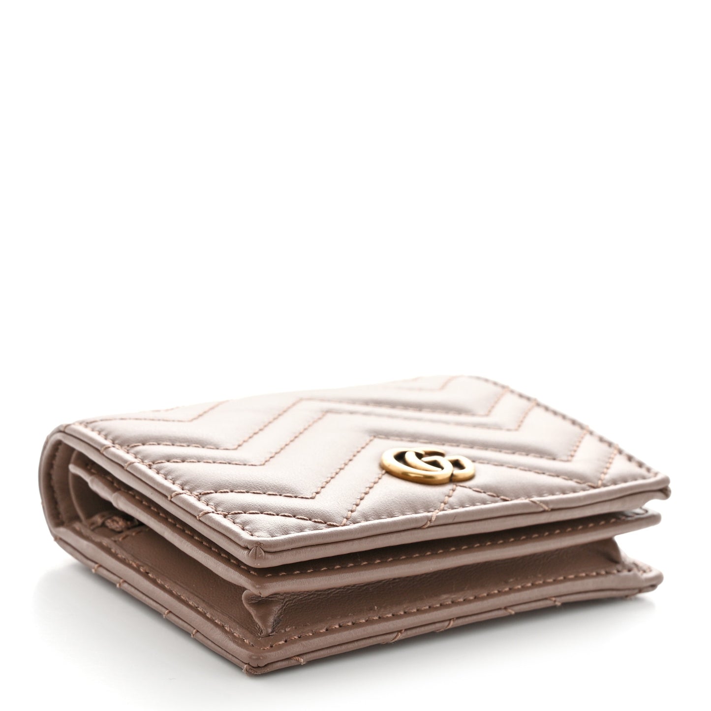 Calfskin Matelasse GG Marmont Card Case Porcelain Rose