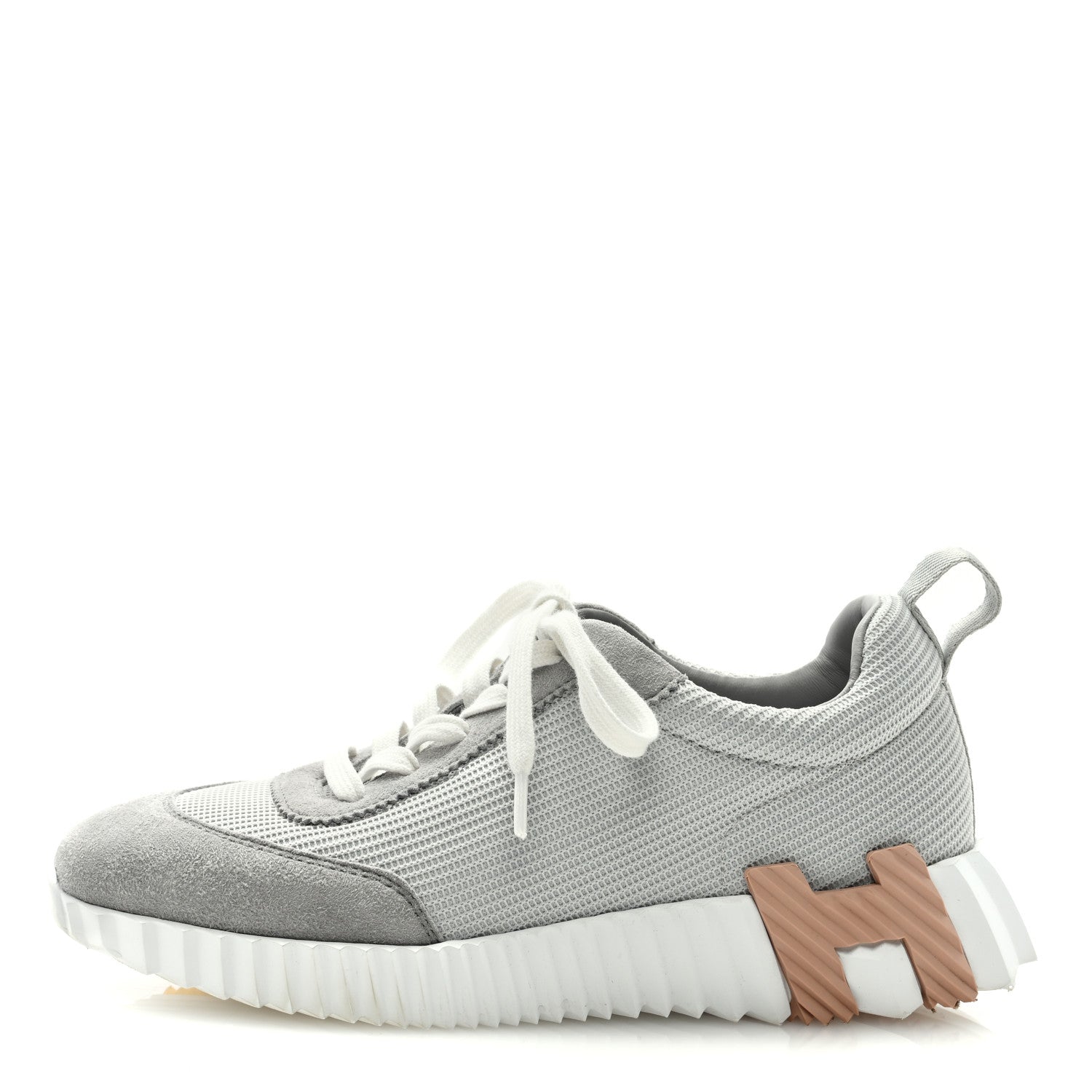 Hermes Air Mesh Suede Goatskin Bouncing Sneakers 36 Gris Temperance 1 of 7