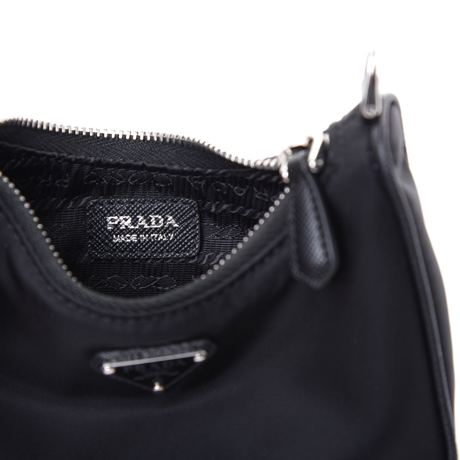 Prada Tessuto Nylon Mini Re-Edition 2000 Shoulder Bag Black 8 of 12