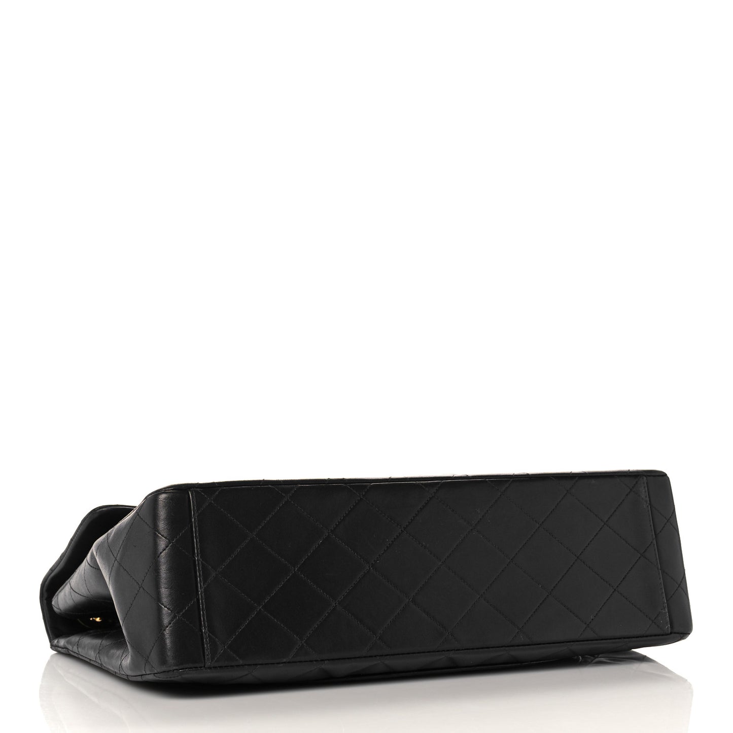 Lambskin Quilted XL Jumbo Single Flap Black