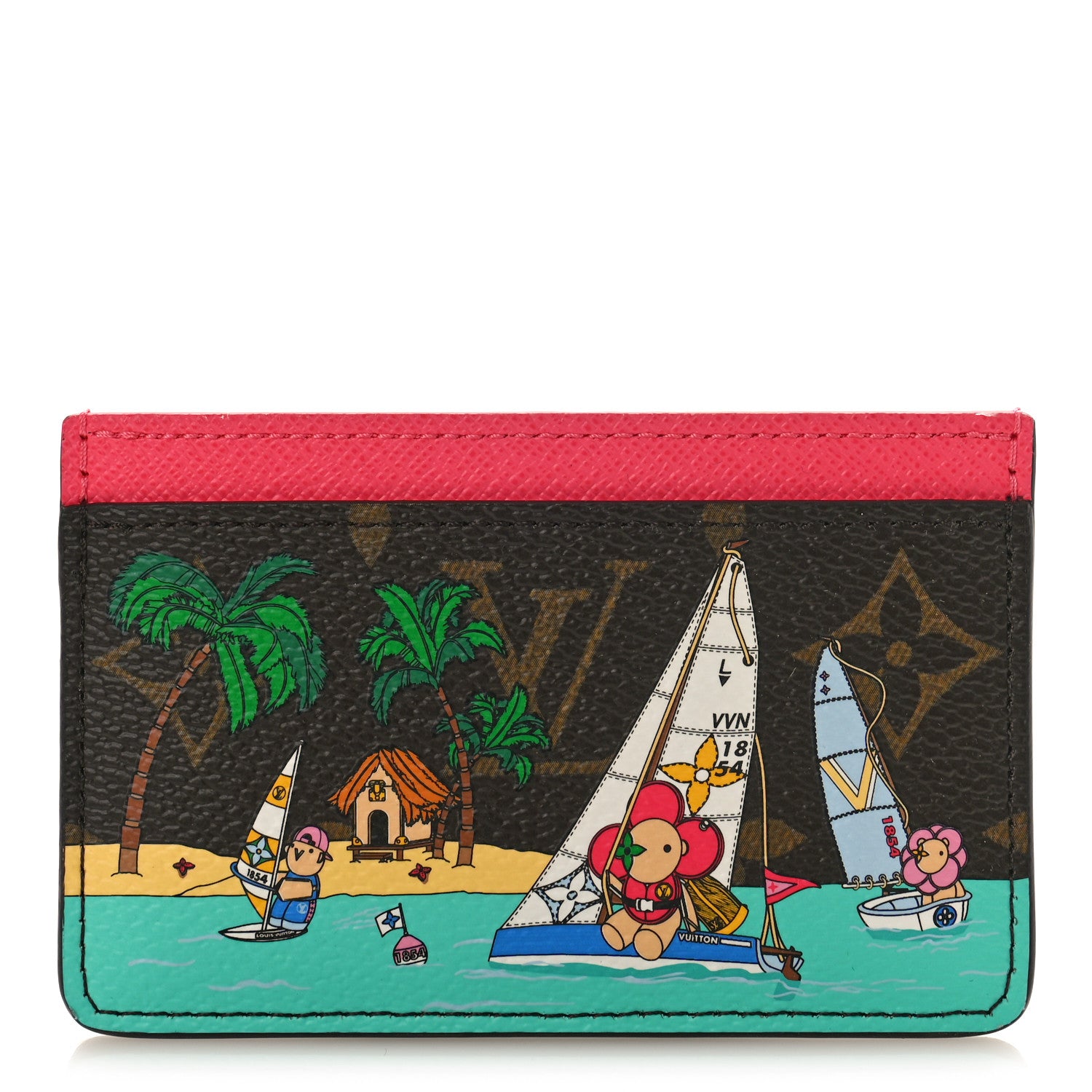 Louis Vuitton Monogram 2023 Christmas Animation Sailing Vivienne Cardholder Dragonfruit Pink 1 of 8