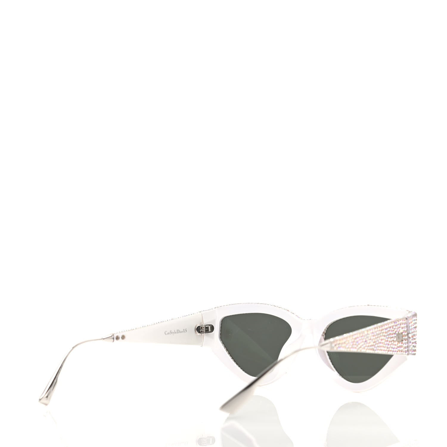 Christian Dior Acetate Crystal CatStyleDior1S Sunglasses Silver 4 of 7