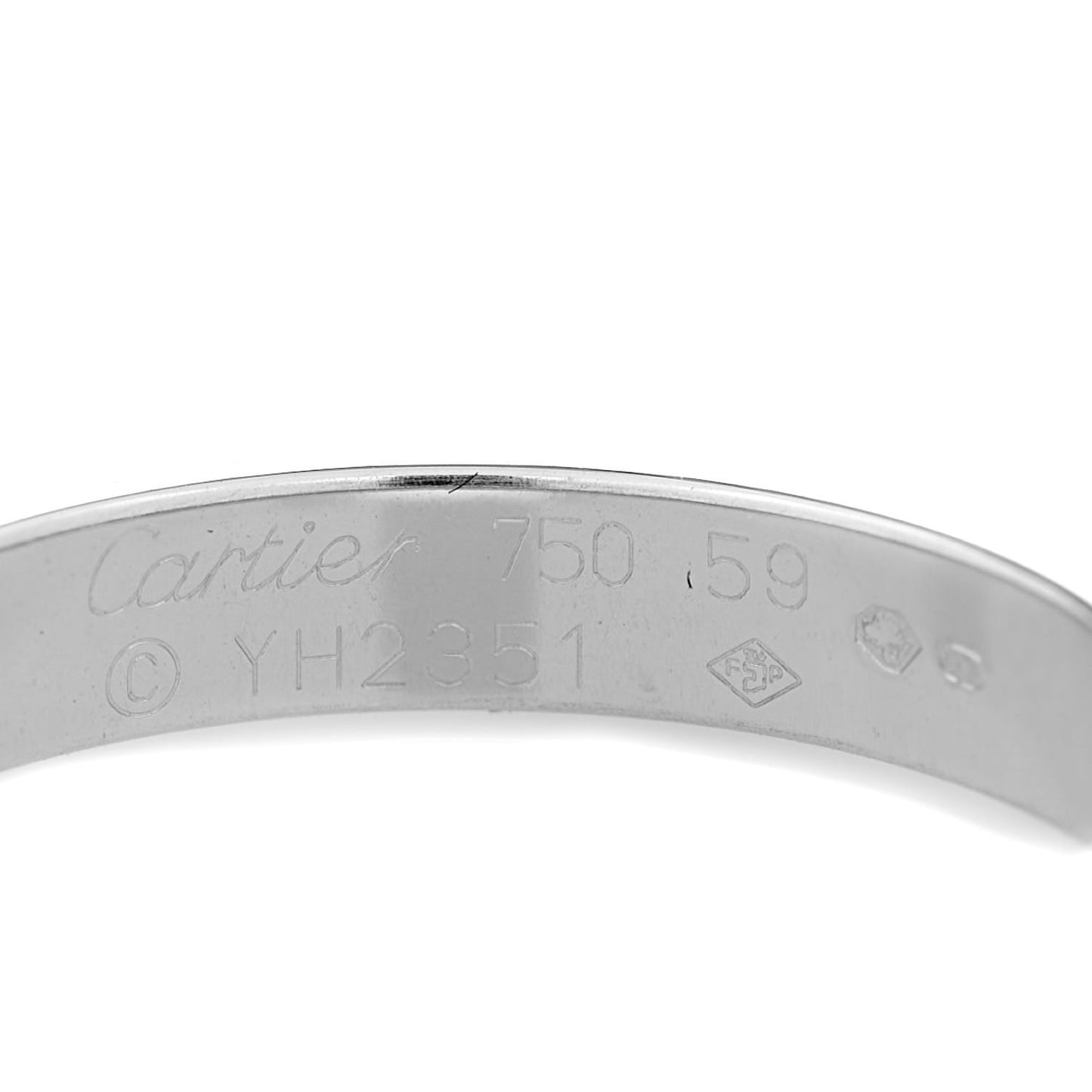 18K White Gold 3.5mm LOVE Wedding Band Ring 59 8.75