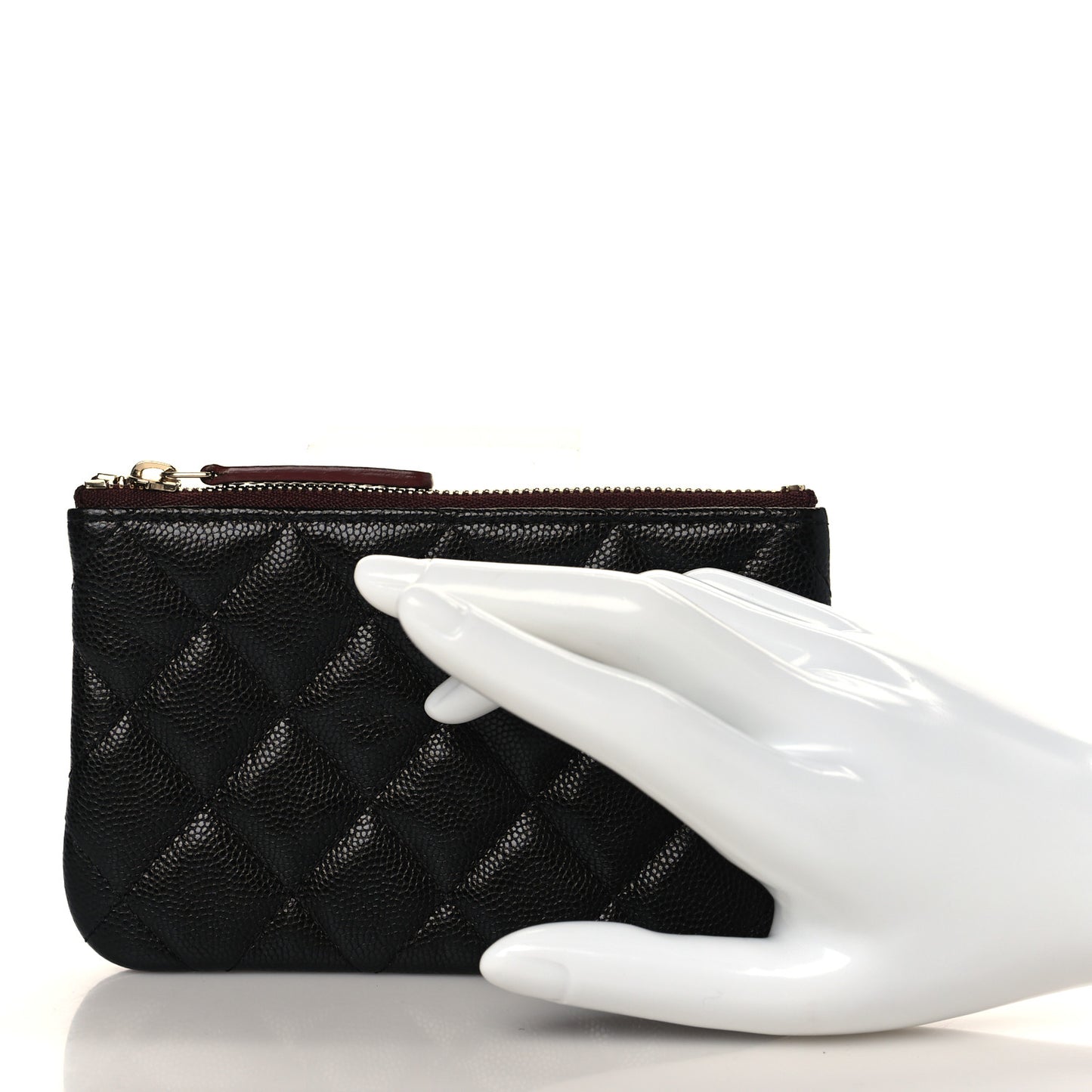 Caviar Quilted Small Cosmetic Case Black