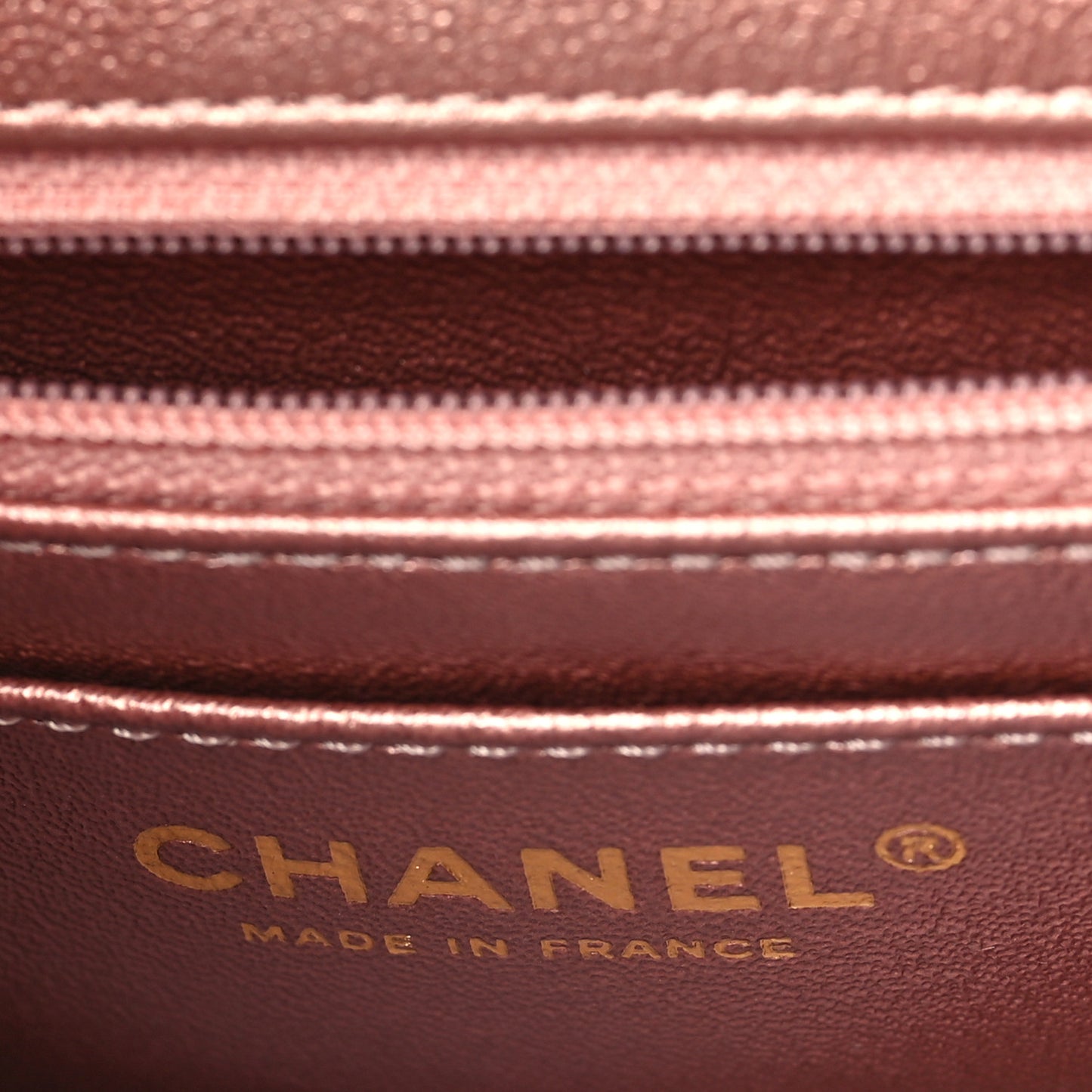 Metallic Grained Calfskin Quilted 2.55 Reissue Mini Flap Copper Pink