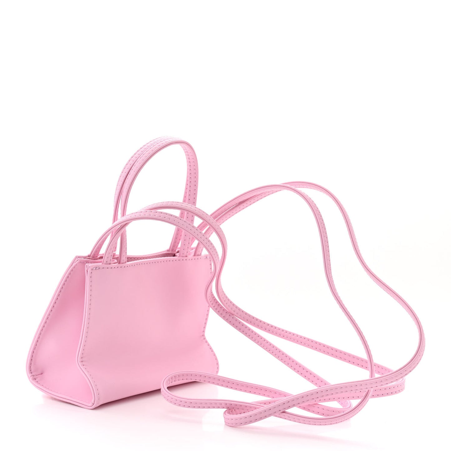 Vegan Leather Small Shopping Bag Bubblegum