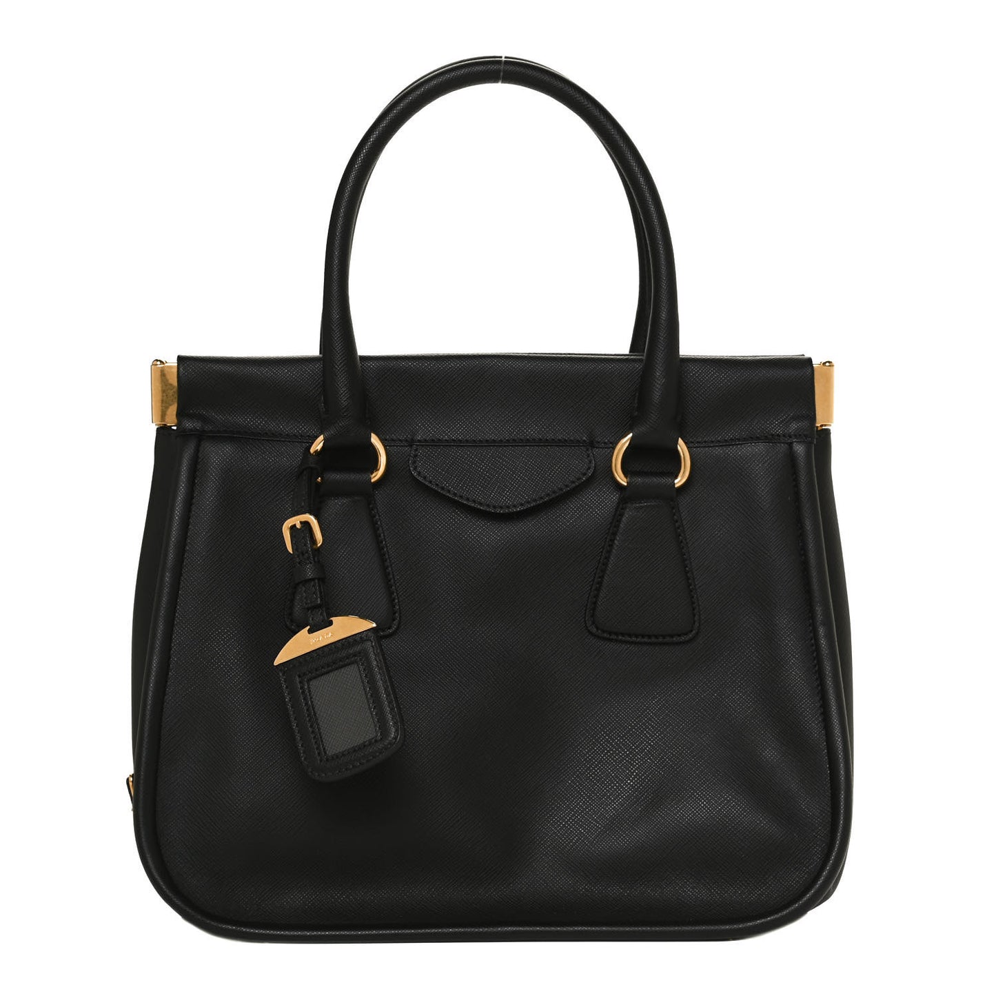 Saffiano Lux Frame Satchel Black