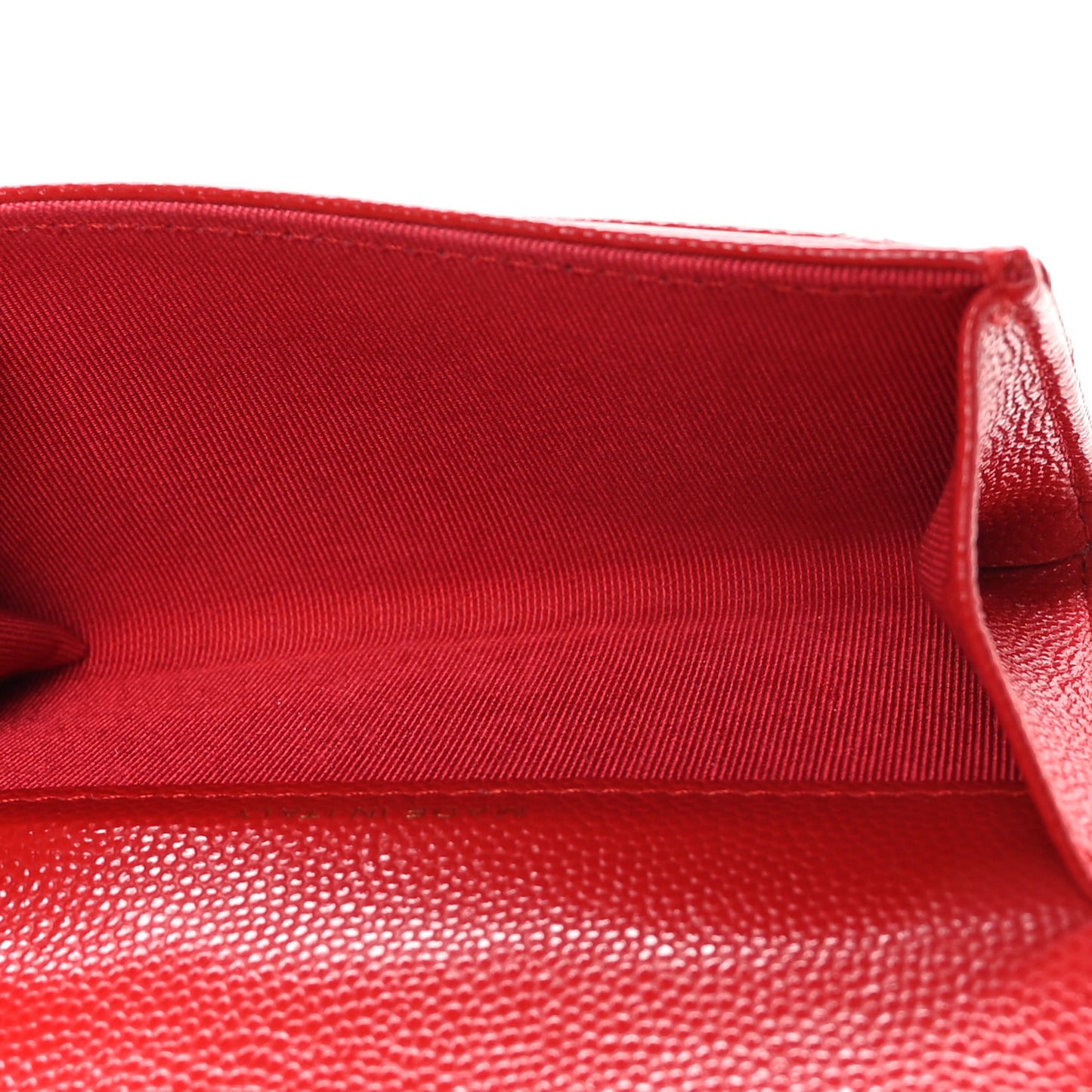 Caviar Quilted Flap Card Holder Wallet Red