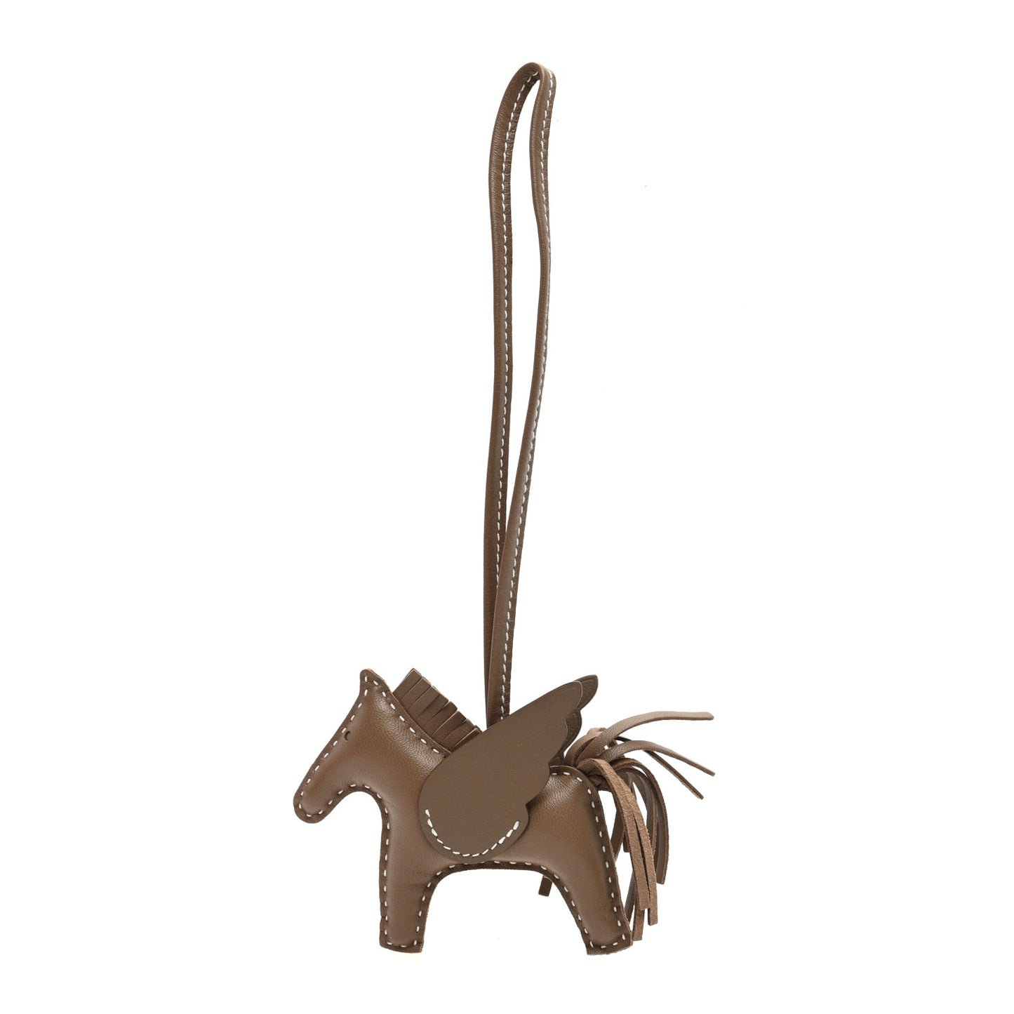 Milo Lambskin Grigri Rodeo Pegase Horse Bag Charm PM Etoupe