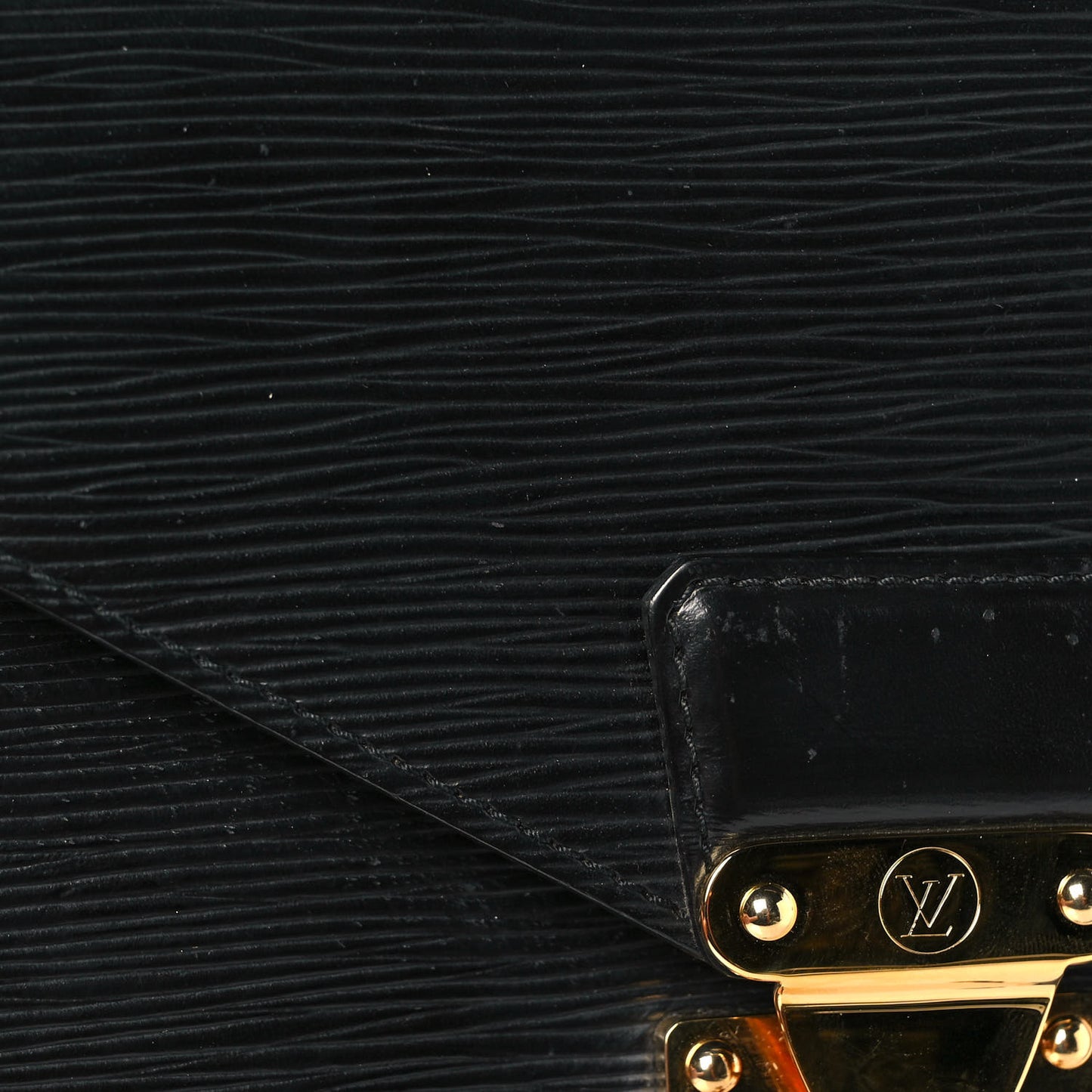 Epi Pochette Sellier Dragonne Clutch Black