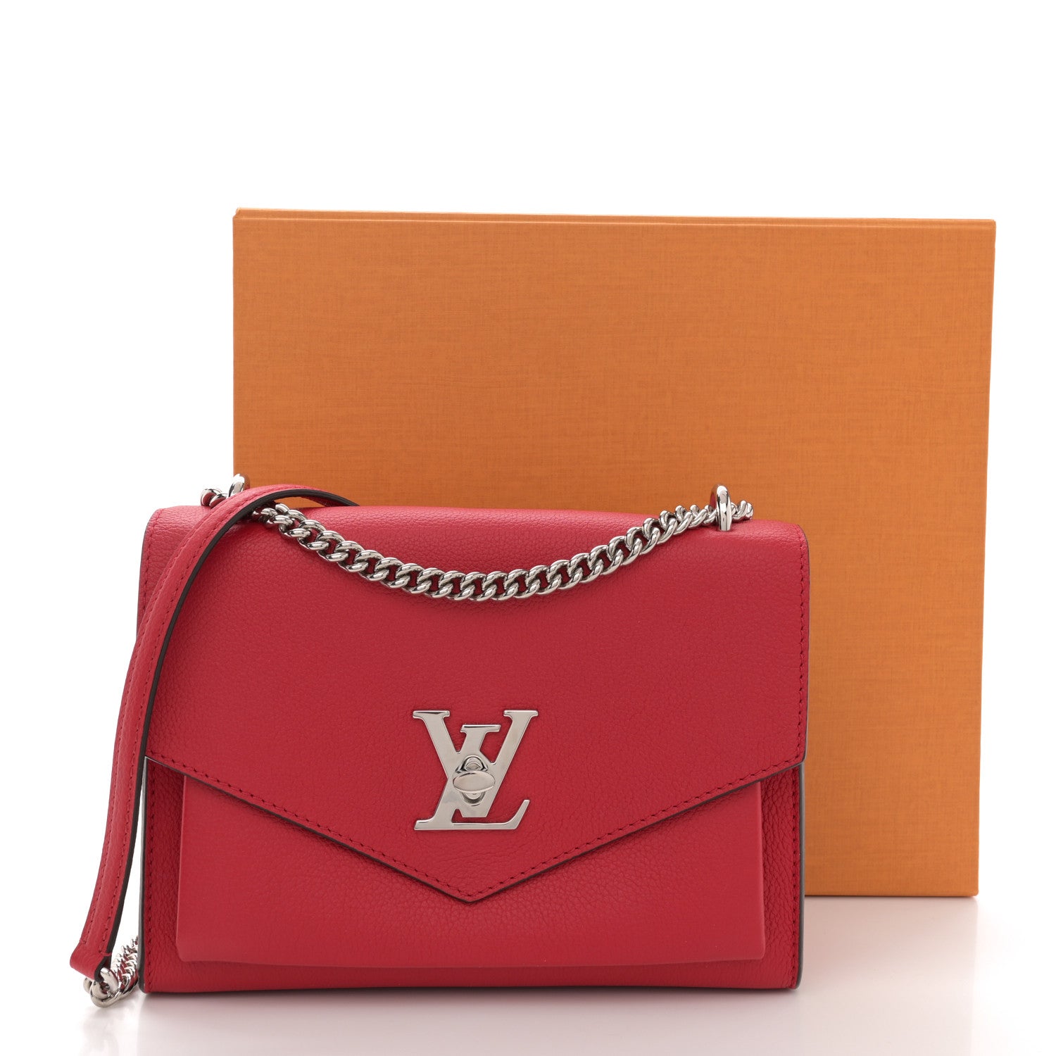 Louis Vuitton Soft Calfskin Mylockme Chain Bag BB Rubis 11 of 11