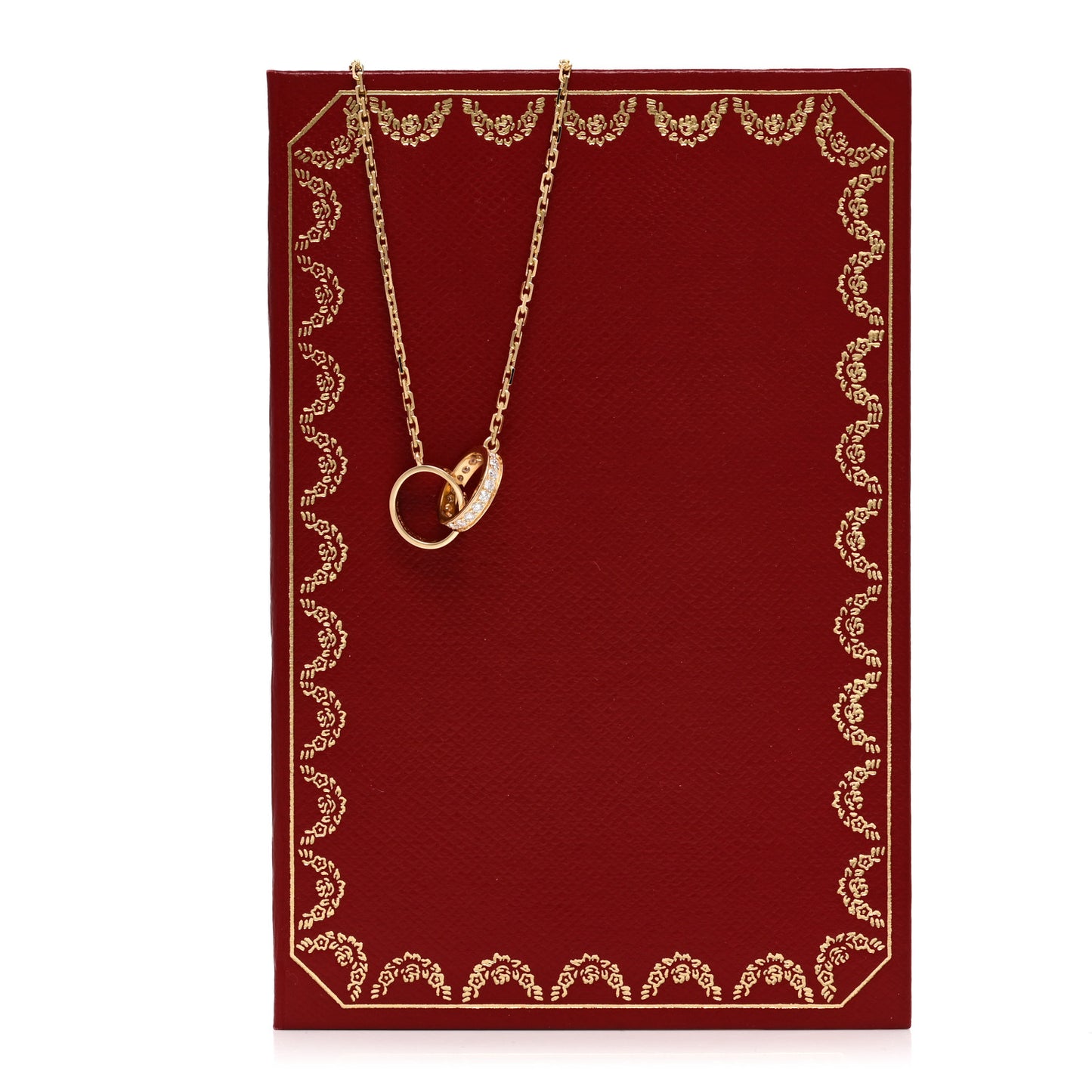 18K Yellow Gold Diamond Interlocking LOVE Necklace