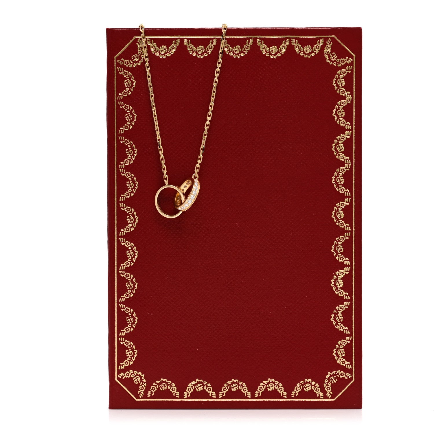 Cartier 18K Yellow Gold Diamond Interlocking LOVE Necklace 6 of 6