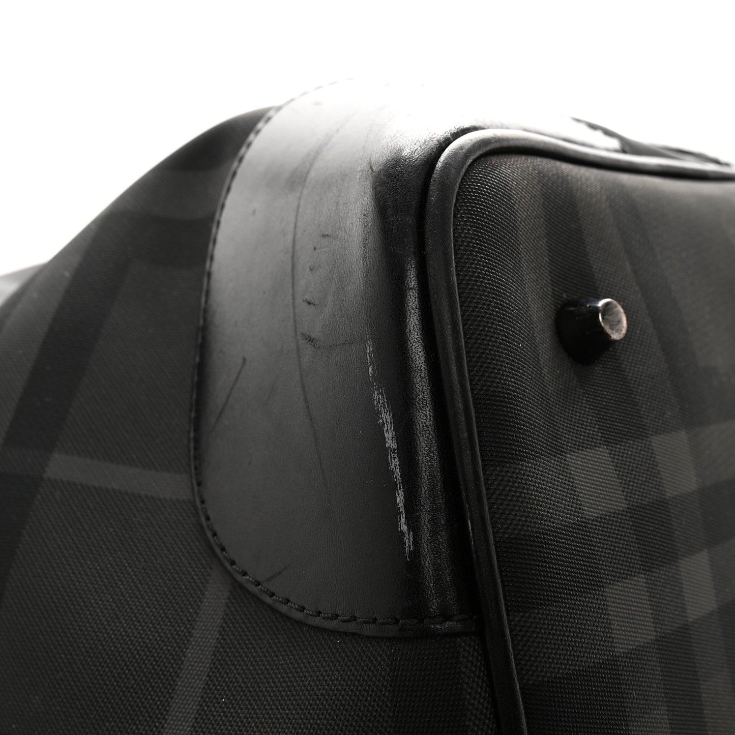 Nylon Smoked Check Weekend Duffle Bag Black