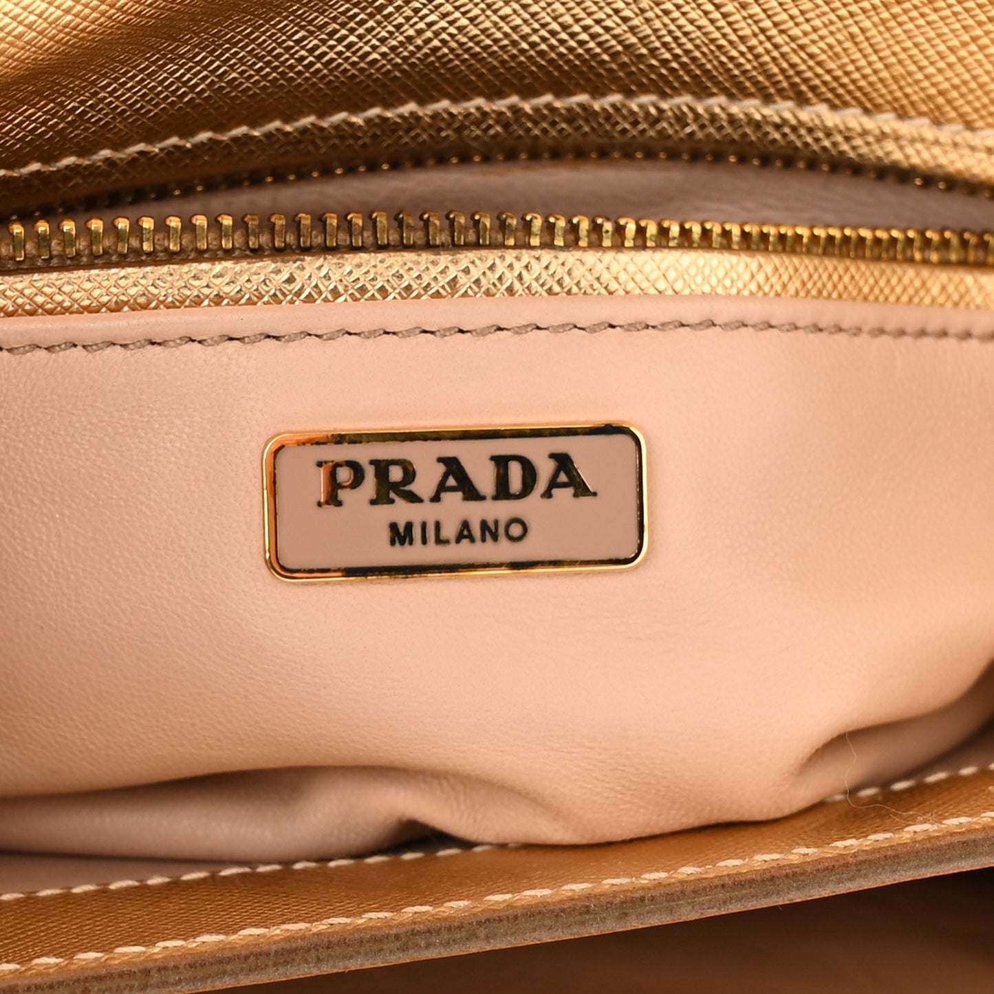 Metallic Saffiano Pushlock Flap Crossbody Bag Gold