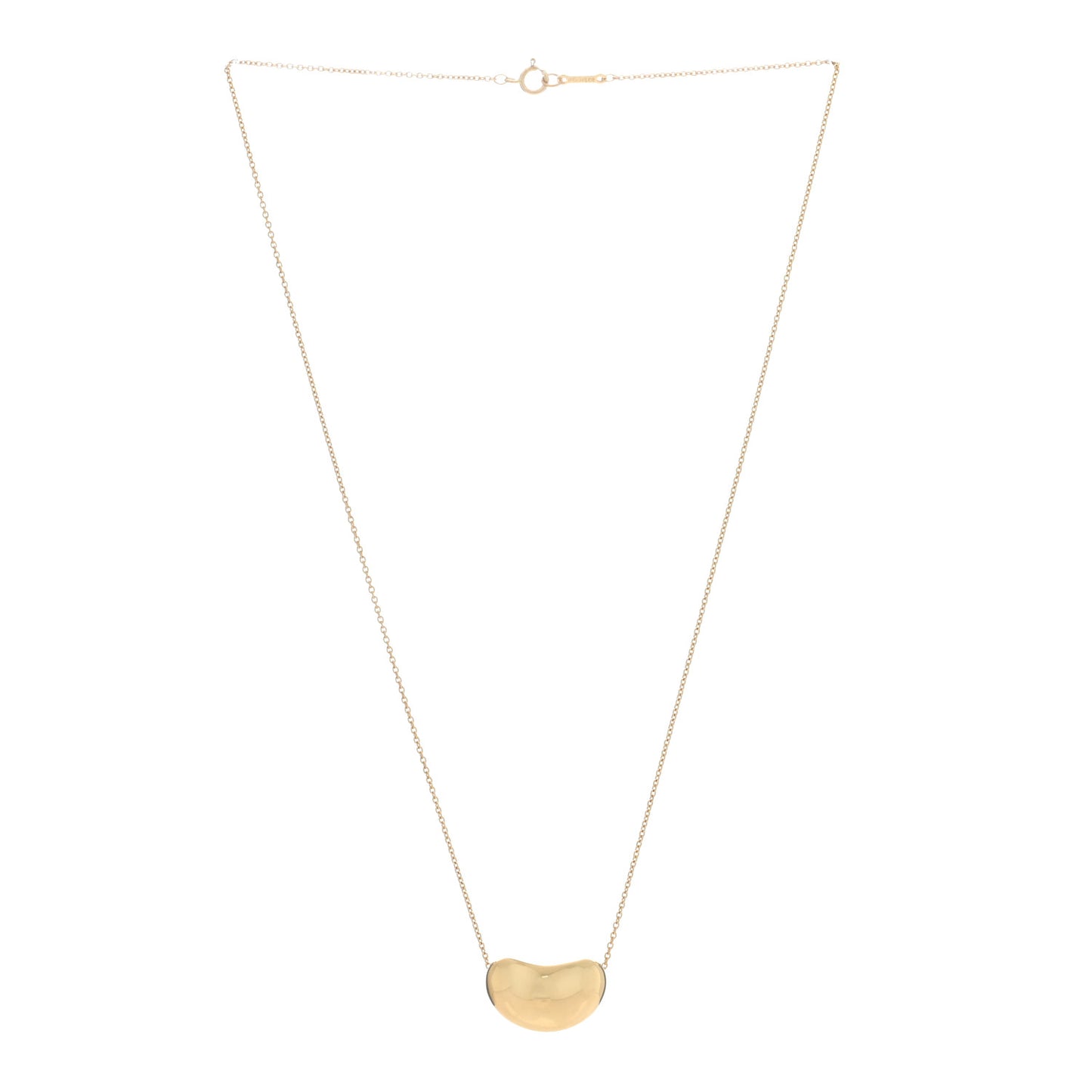 18K Yellow Gold 18mm Elsa Peretti Bean Pendant Necklace
