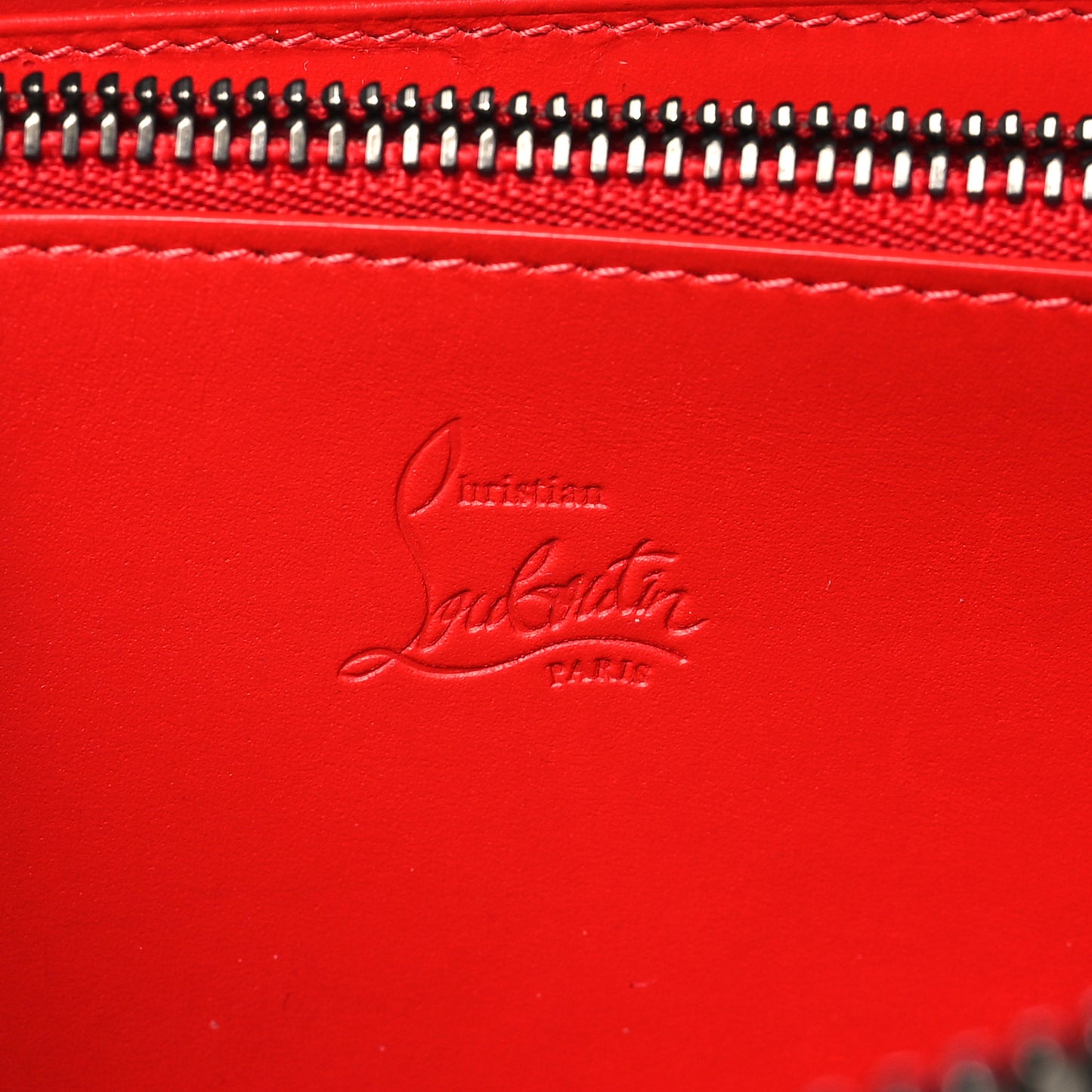 Calfskin Panettone Spiked Zip Around Wallet Black